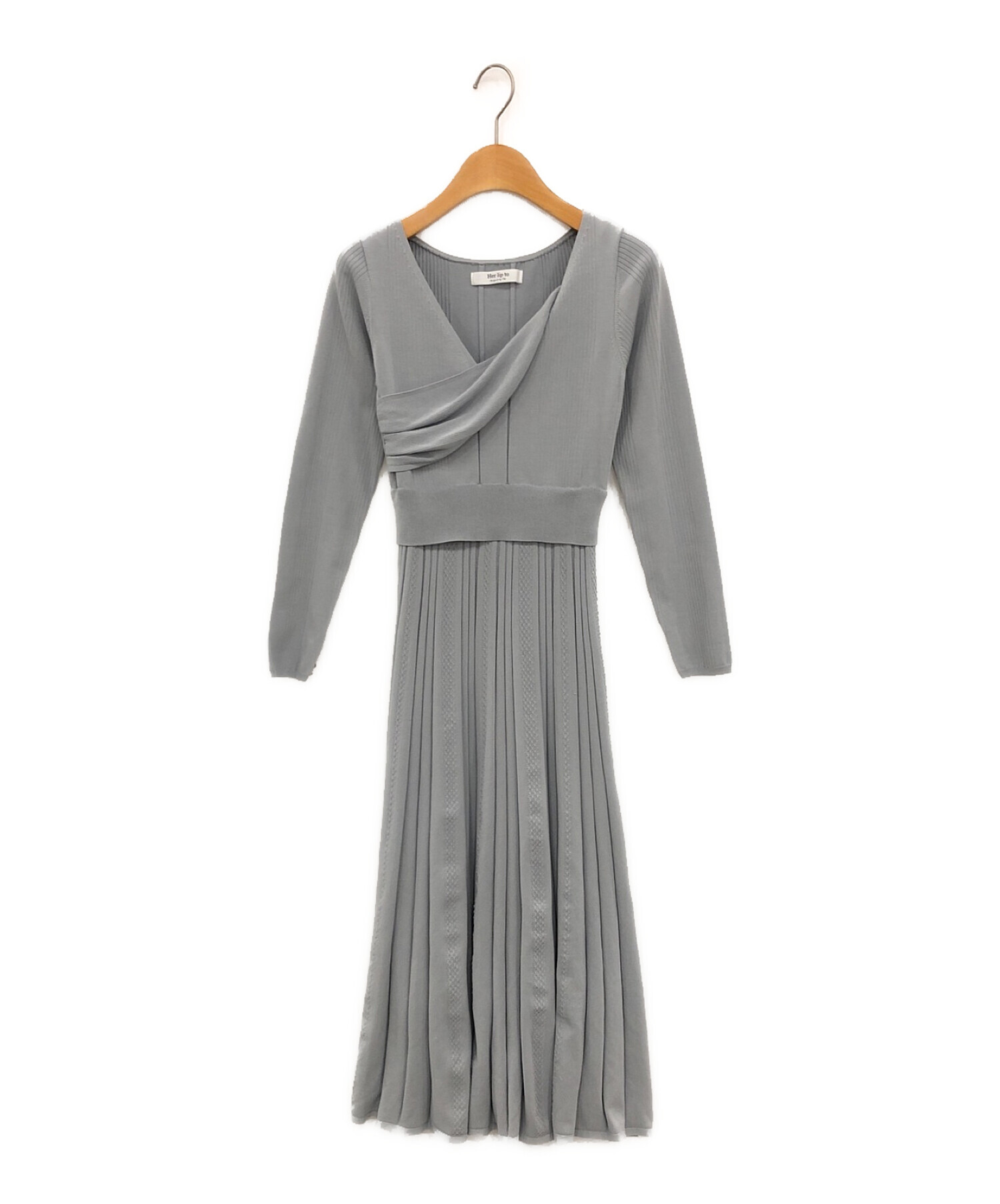 中古・古着通販】HER LIP TO (ハーリップトゥ) Avignon Knit Lace Dress ブルー サイズ:S｜ブランド・古着通販  トレファク公式【TREFAC FASHION】スマホサイト