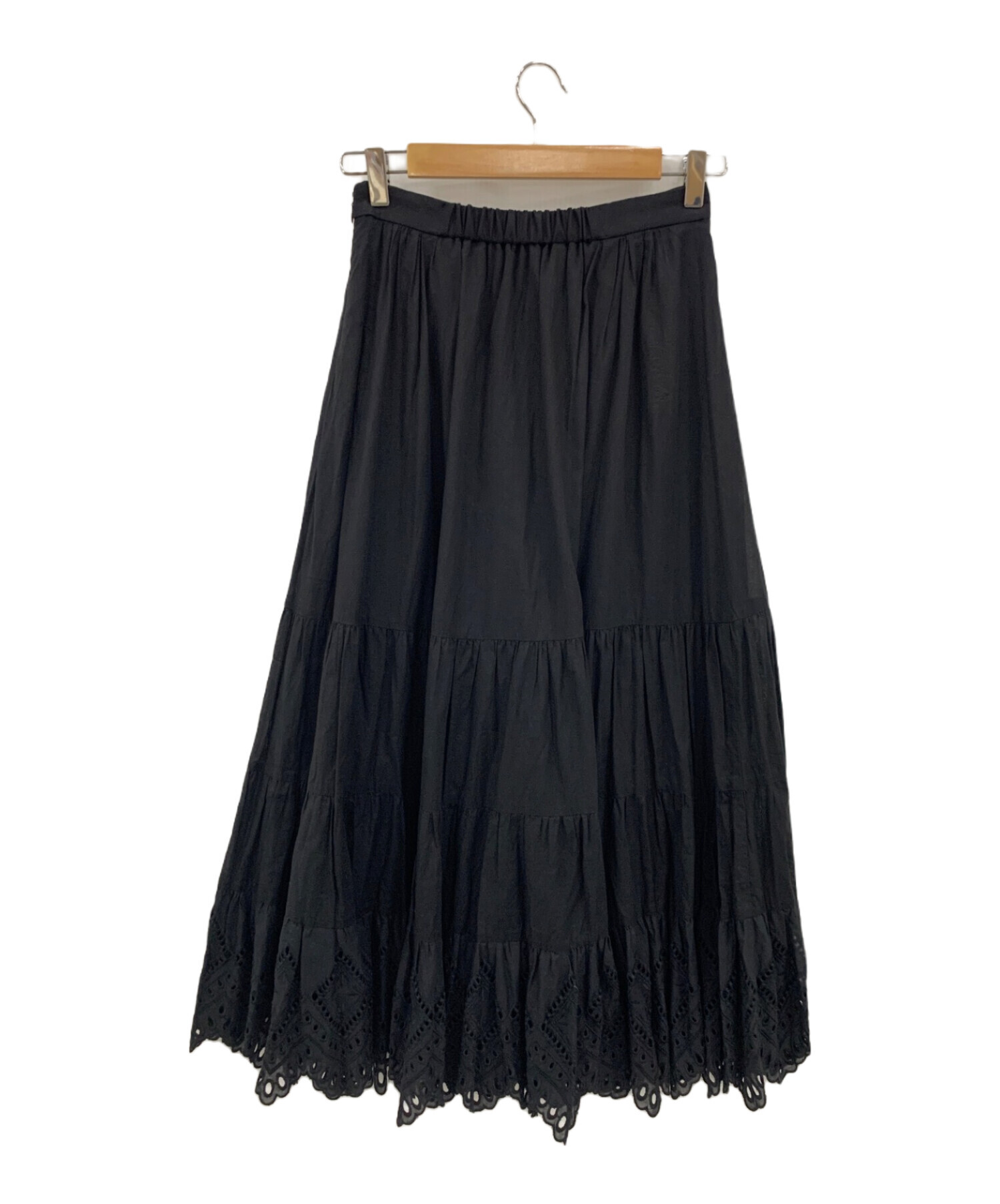 ARPEGE STORY (アルページュストーリー) 刺繍ティアードスカート ブラック サイズ:2