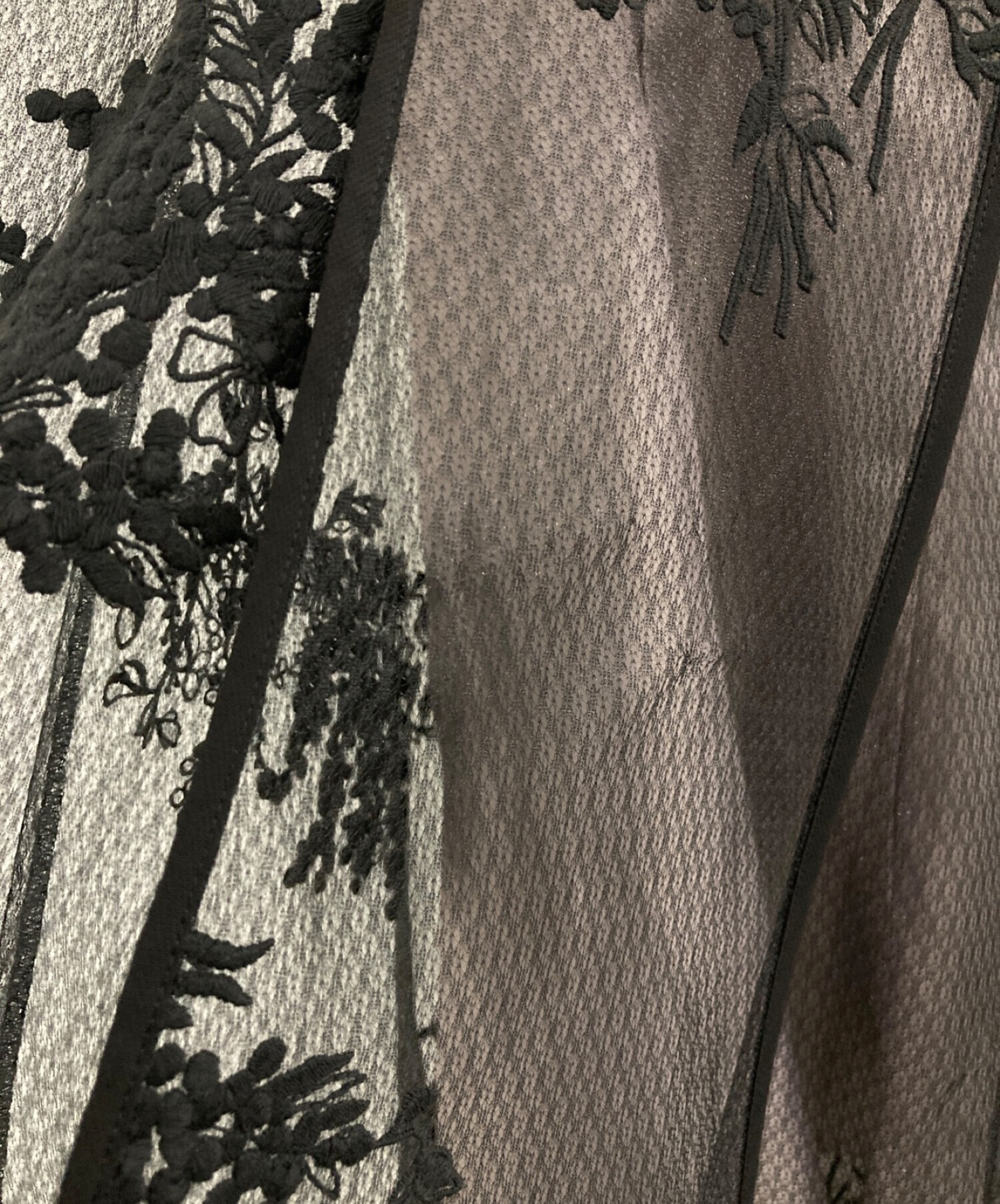 JUSGLITTY (ジャスグリッティー) ミモザ刺繍マーメイドスカート ブラック サイズ:2