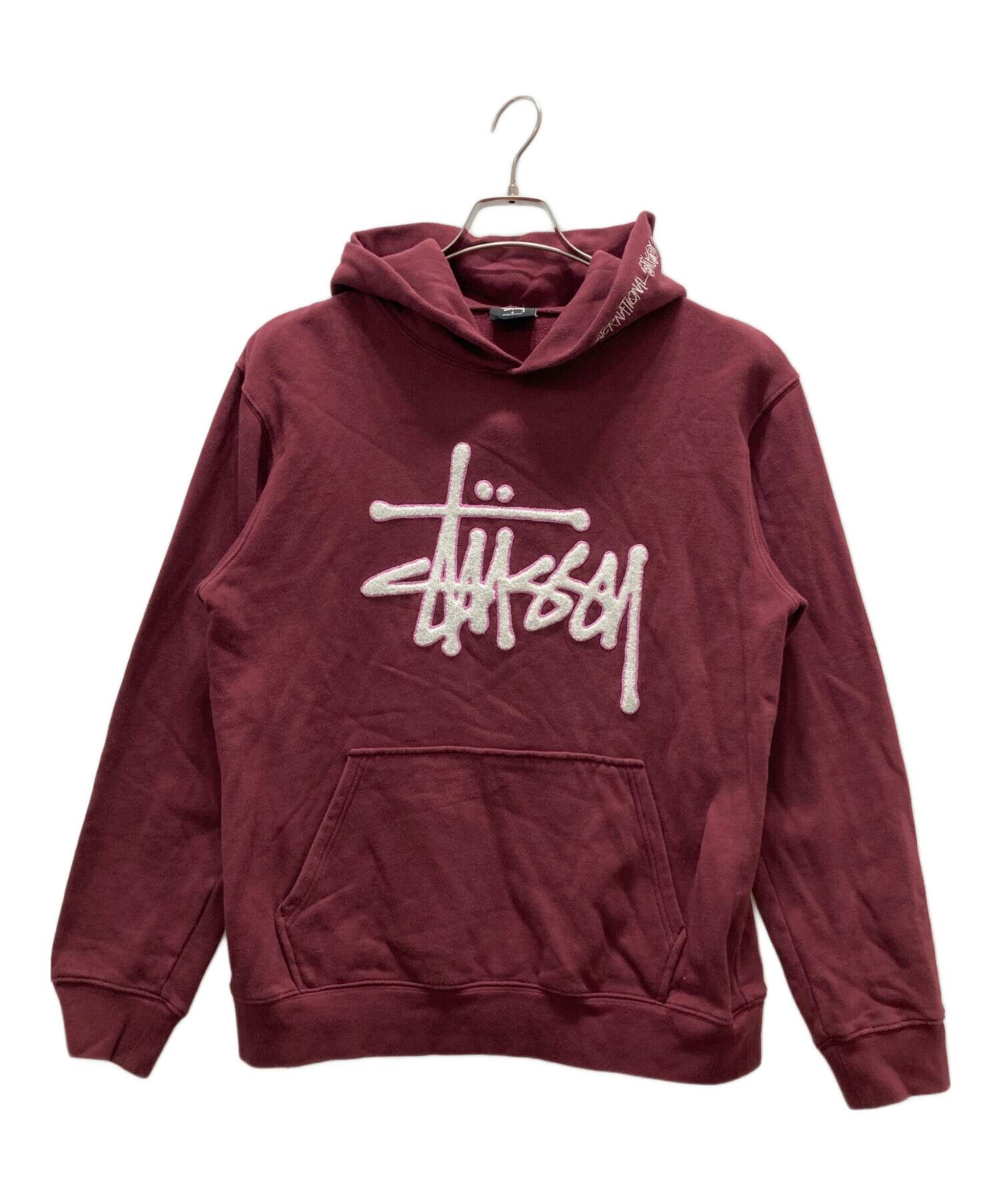 stussy (ステューシー) ワッペンロゴスウェット ワインレッド サイズ:S