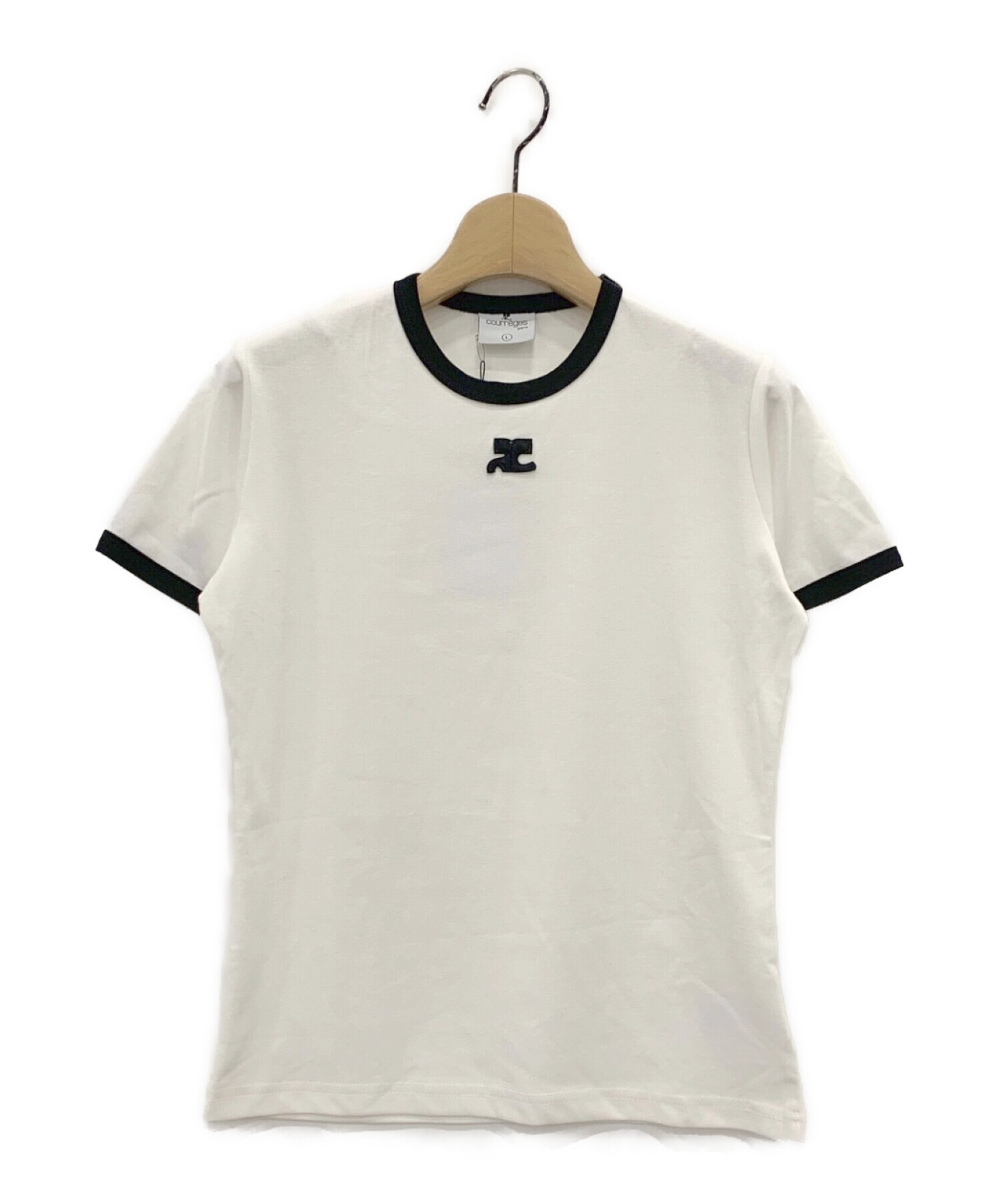 courreges (クレージュ) コントラストトリム Tシャツ ホワイト サイズ:L
