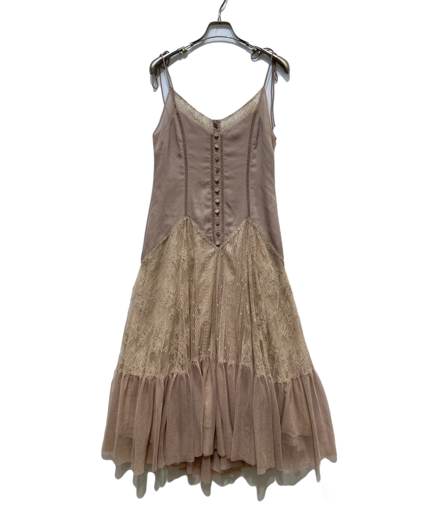 Her lip to (ハーリップトゥ) Lace-Trimmed Satin Cami Dress ベージュ サイズ:S