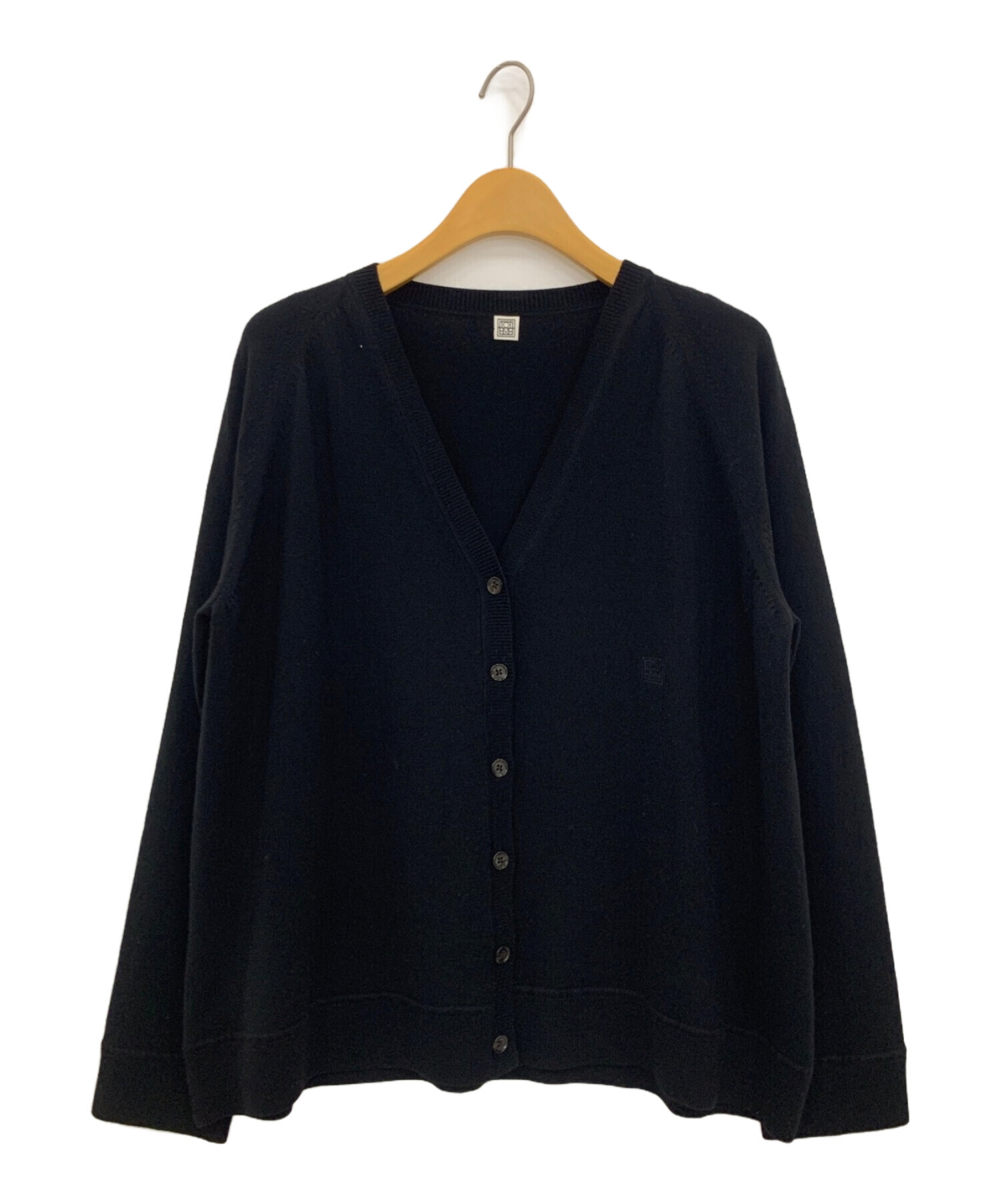 中古・古着通販】toteme (トーテム) RAGLAN-SLEEVE WOOL カーディガン ブラック サイズ:S｜ブランド・古着通販  トレファク公式【TREFAC FASHION】スマホサイト