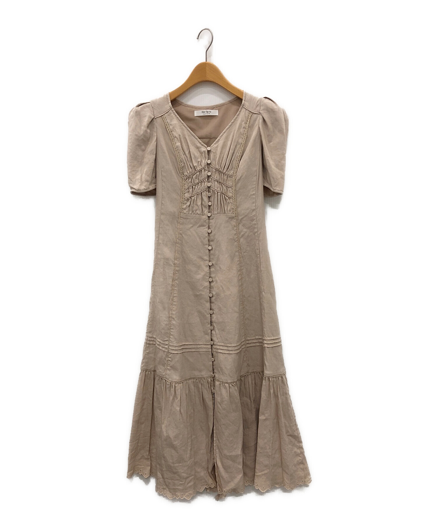 中古・古着通販】Her lip to (ハーリップトゥ) time after time scalloped dress ピンク  サイズ:M｜ブランド・古着通販 トレファク公式【TREFAC FASHION】スマホサイト