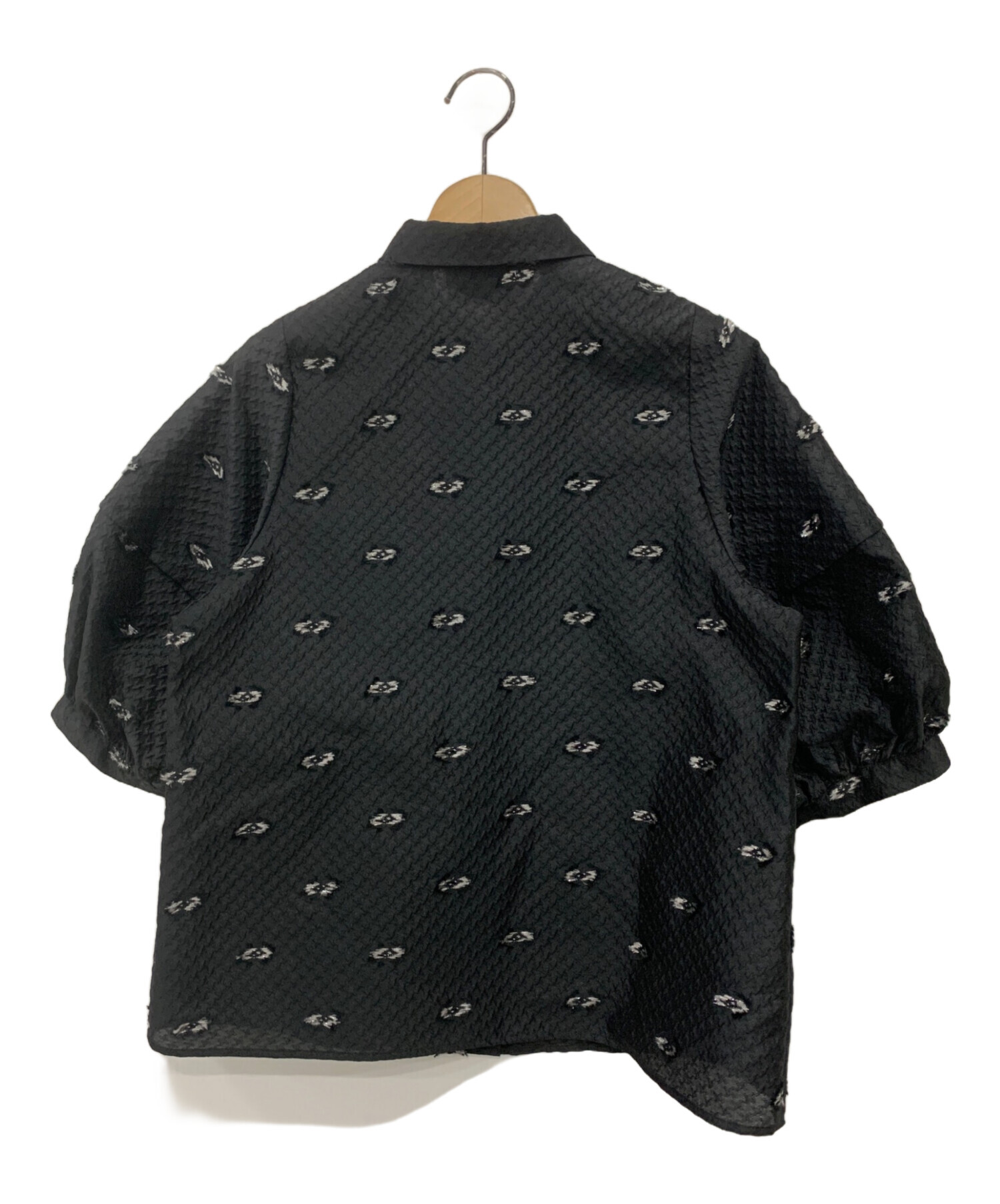 UNITED ARROWS (ユナイテッドアローズ) カットジャカード バルーンスリーブ ブラウス ブラック サイズ:36