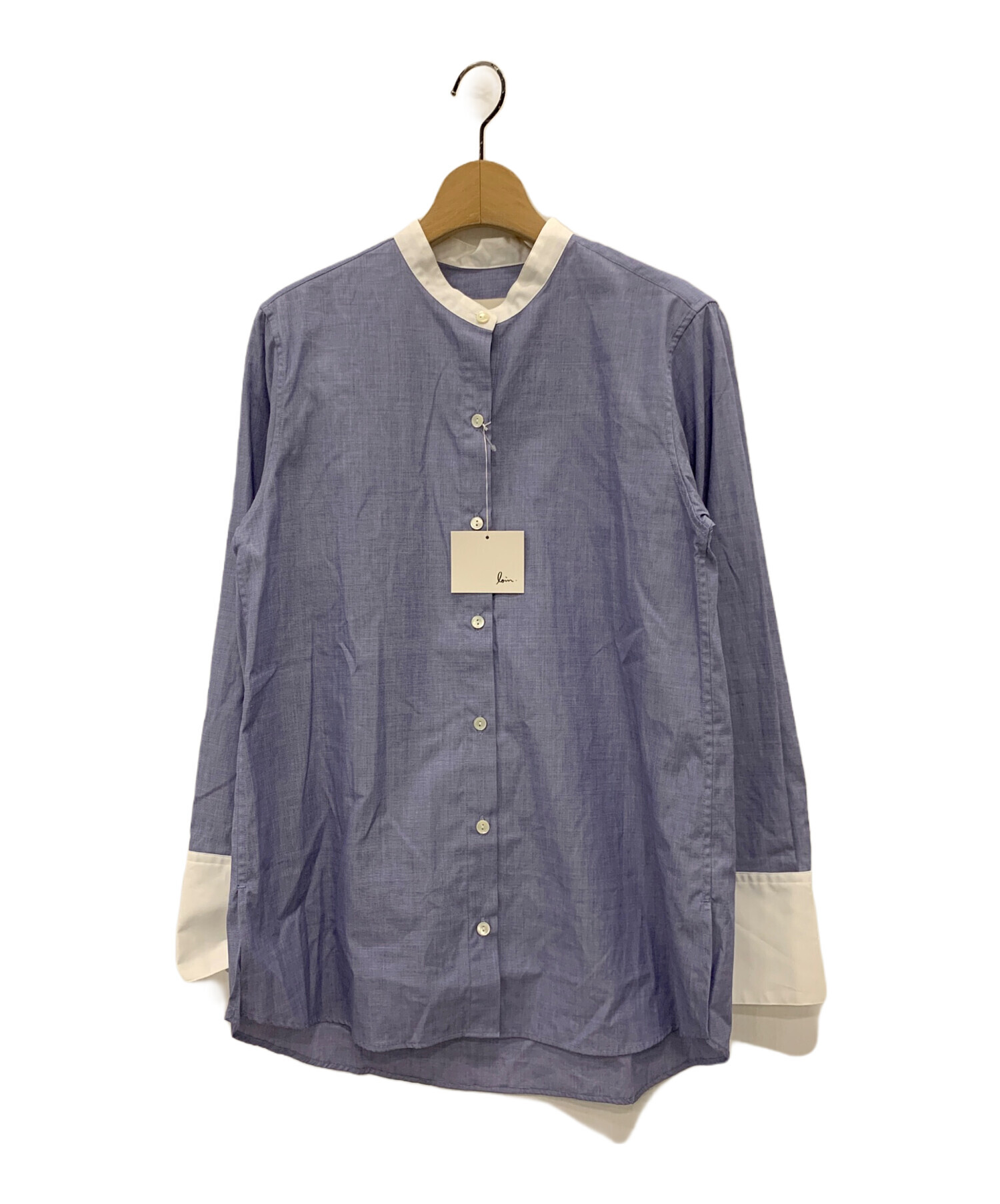 中古・古着通販】loin. (ロワン) stand collar shirt ブルー サイズ:F｜ブランド・古着通販 トレファク公式【TREFAC  FASHION】スマホサイト