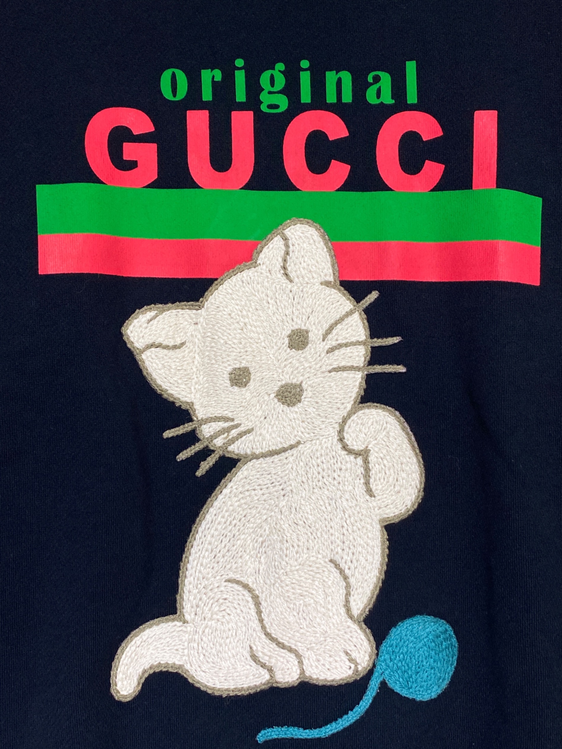 中古・古着通販】GUCCI (グッチ) キャット刺繍クルーネックスウェット ブラック サイズ:S｜ブランド・古着通販 トレファク公式【TREFAC  FASHION】スマホサイト