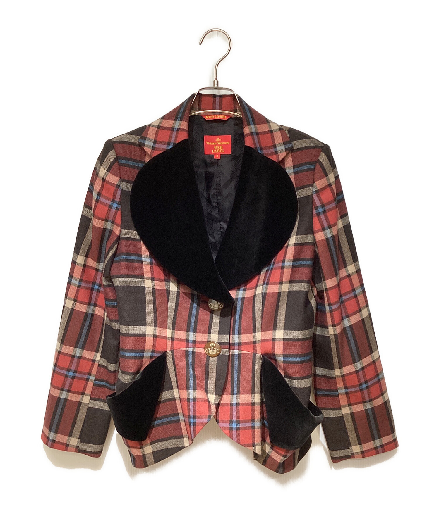 Vivienne Westwood RED LABEL (ヴィヴィアンウエストウッドレッドレーベル) Tartan Check Love Jacket  Setup（タータンチェックラブジャケットセットアップ） レッド サイズ:3