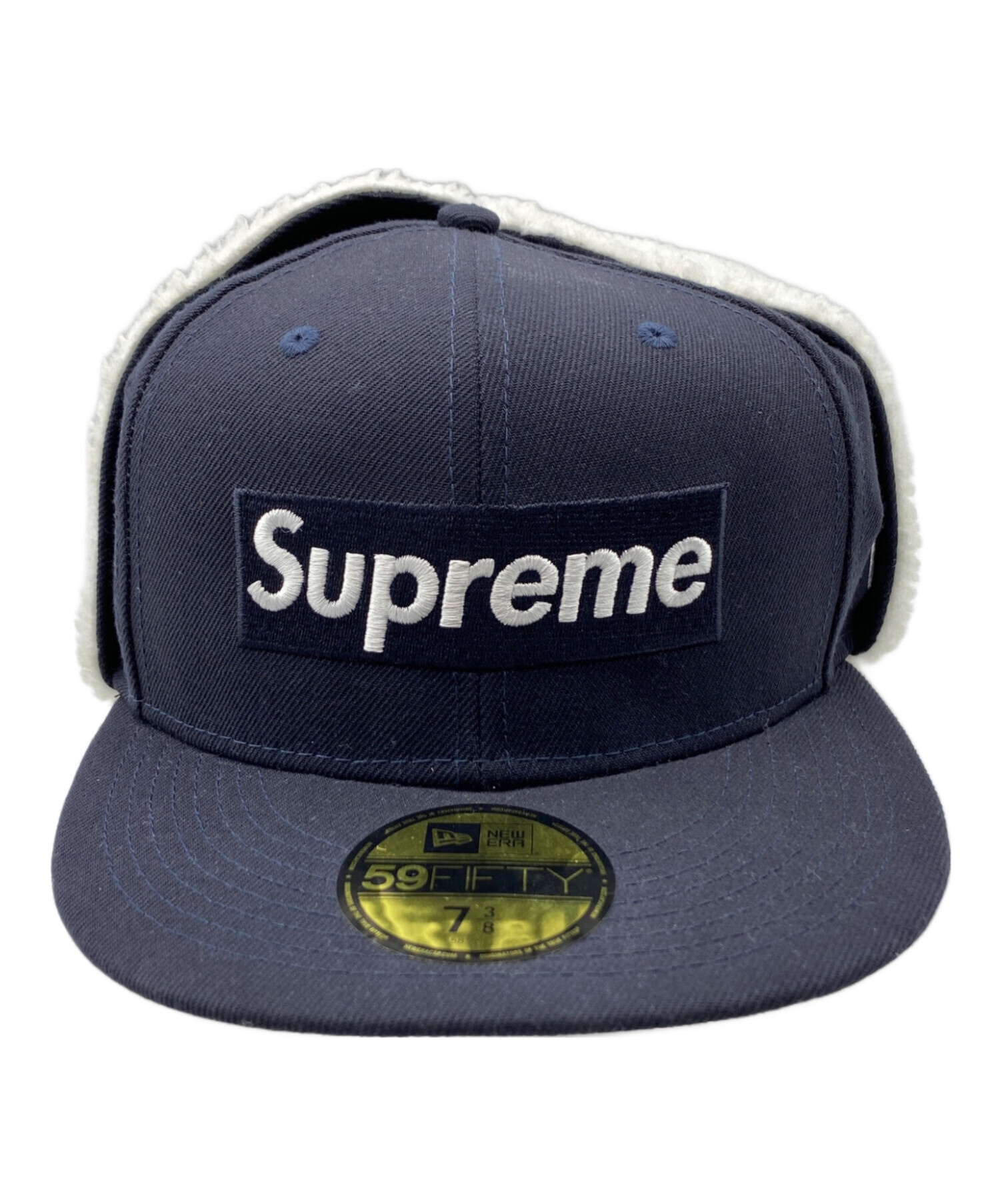 中古・古着通販】SUPREME (シュプリーム) New Era (ニューエラ) Earflap Box Logo ネイビー サイズ:7 3/8(58.7cm)  未使用品｜ブランド・古着通販 トレファク公式【TREFAC FASHION】スマホサイト