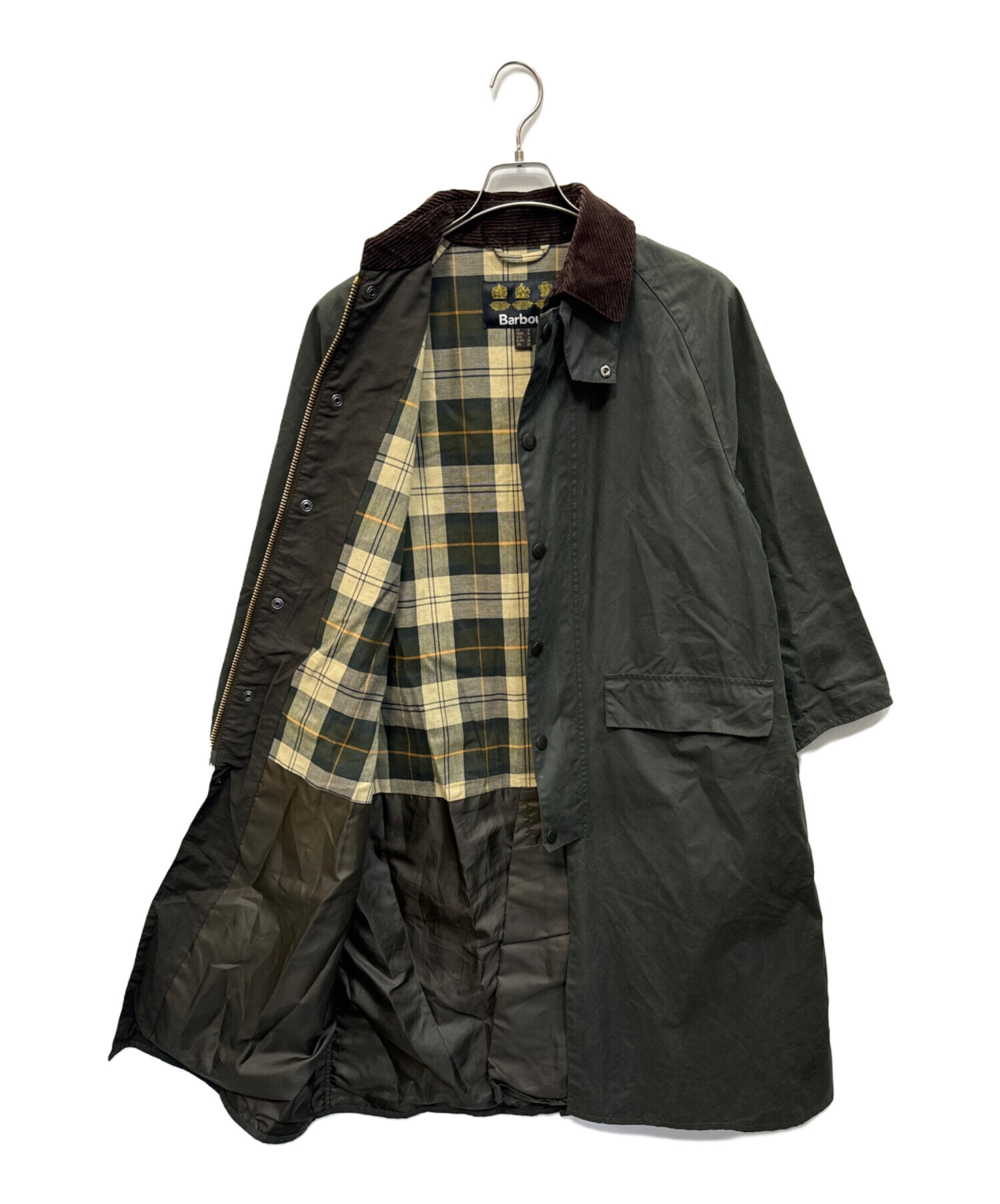 中古・古着通販】Barbour (バブアー) BURGHLEY オイルドロングコート コート グリーン サイズ:10｜ブランド・古着通販  トレファク公式【TREFAC FASHION】スマホサイト