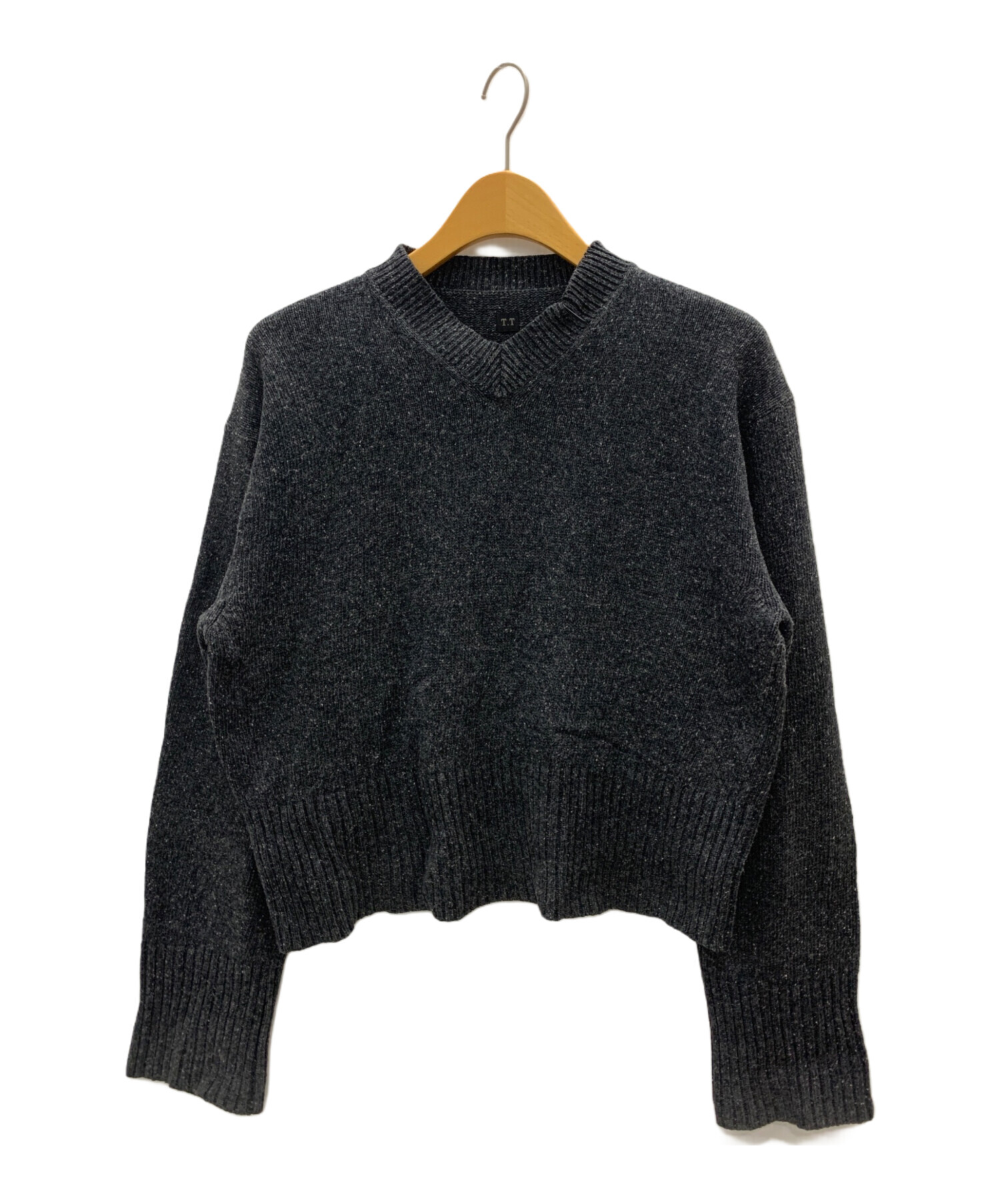 T.T (タイガ タカハシ) V-NECK SWEATER グレー サイズ:38