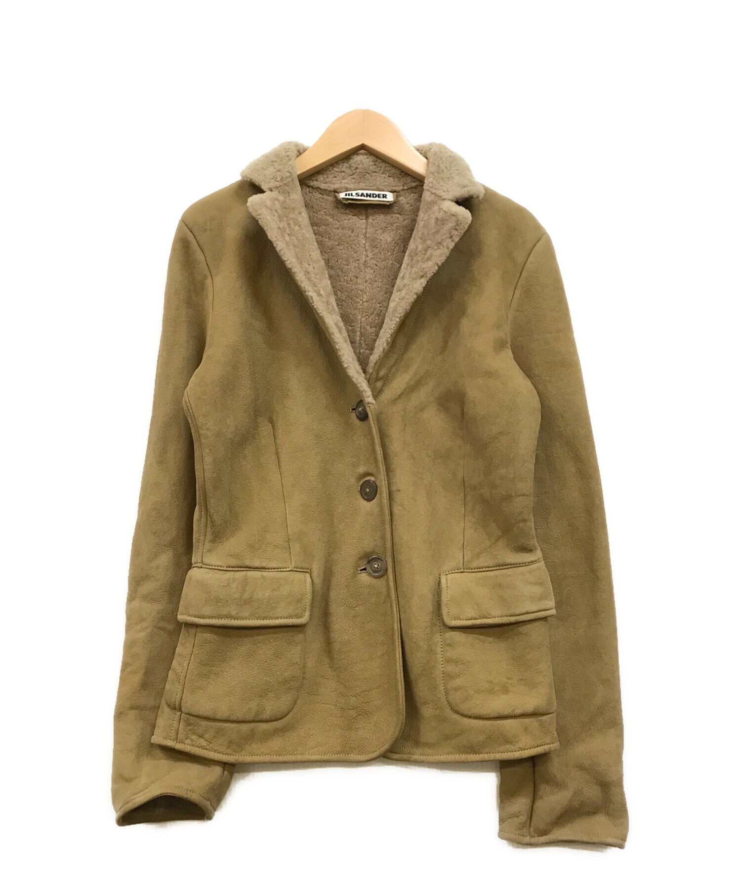 中古・古着通販】JIL SANDER (ジルサンダー) 3Bムートンジャケット ベージュ サイズ:36｜ブランド・古着通販  トレファク公式【TREFAC FASHION】スマホサイト