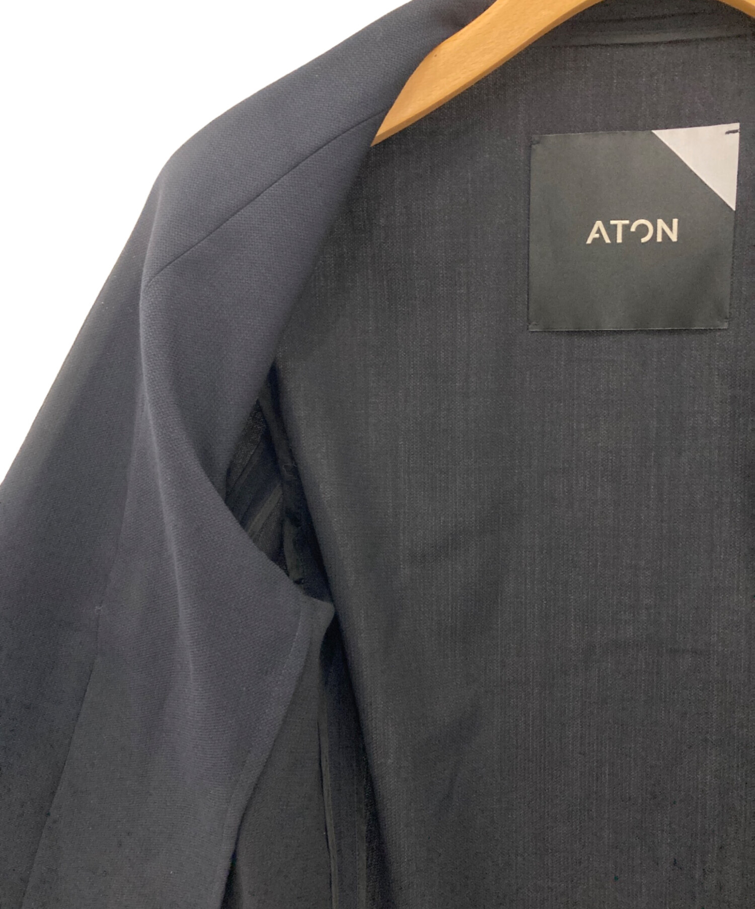 中古・古着通販】ATON (エイトン) Tuxedo collar jacket ネイビー サイズ:00｜ブランド・古着通販  トレファク公式【TREFAC FASHION】スマホサイト