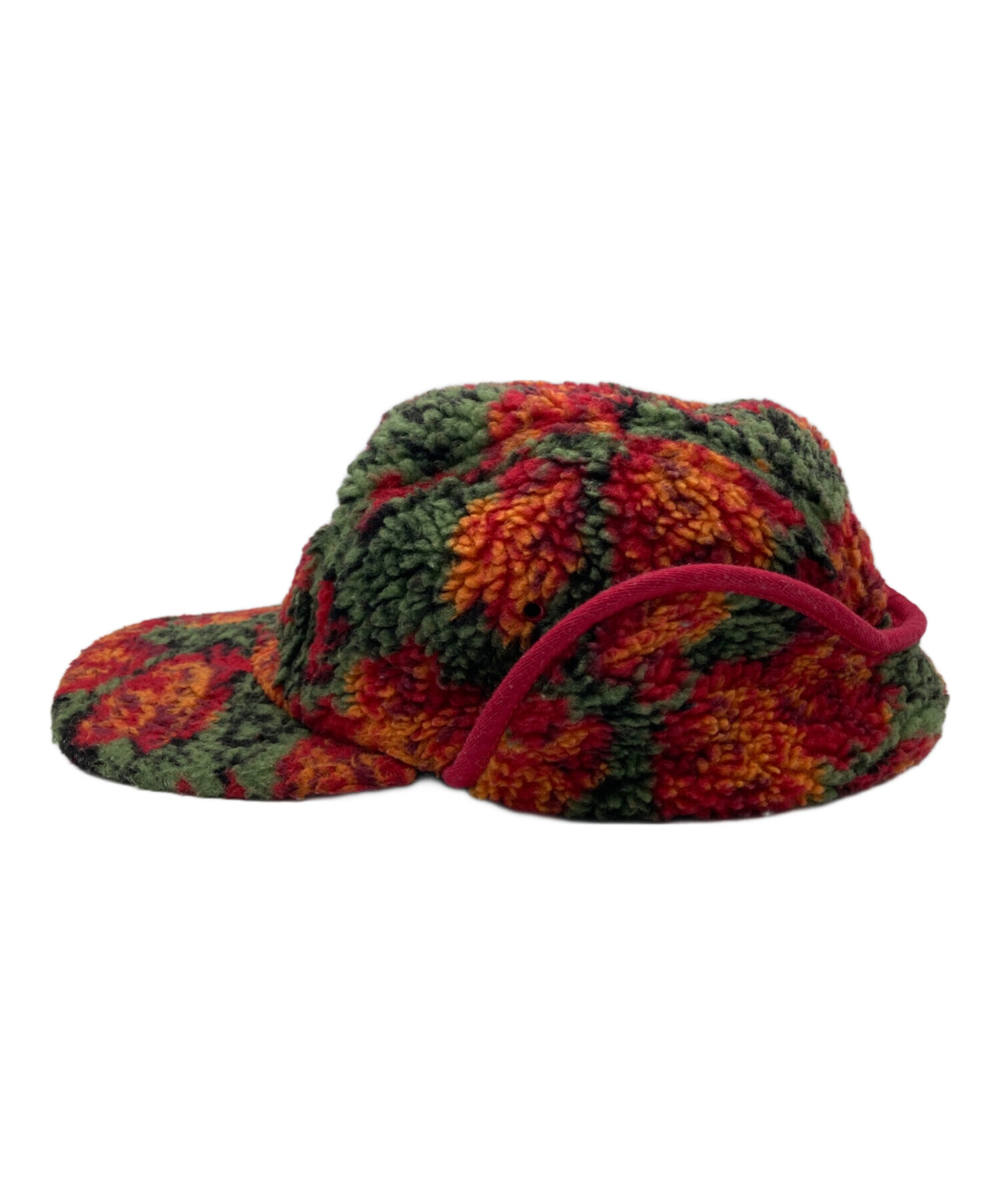 Supreme (シュプリーム) Roses Sherpa Fleece Earflap Camp Cap レッド