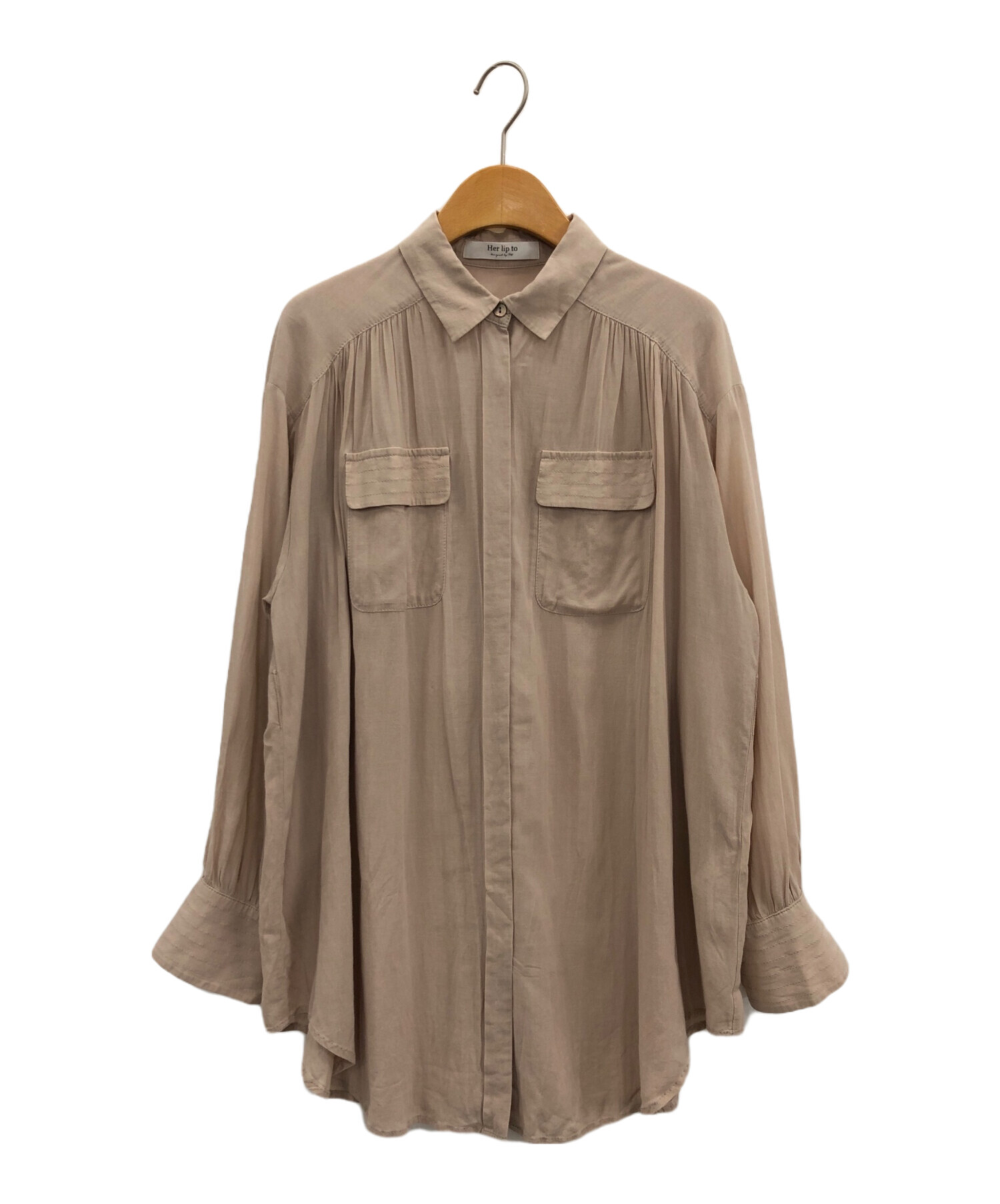 中古・古着通販】Her lip to (ハーリップトゥ) Cotton-brend Voile Sheer Shirt ベージュ  サイズ:M｜ブランド・古着通販 トレファク公式【TREFAC FASHION】スマホサイト