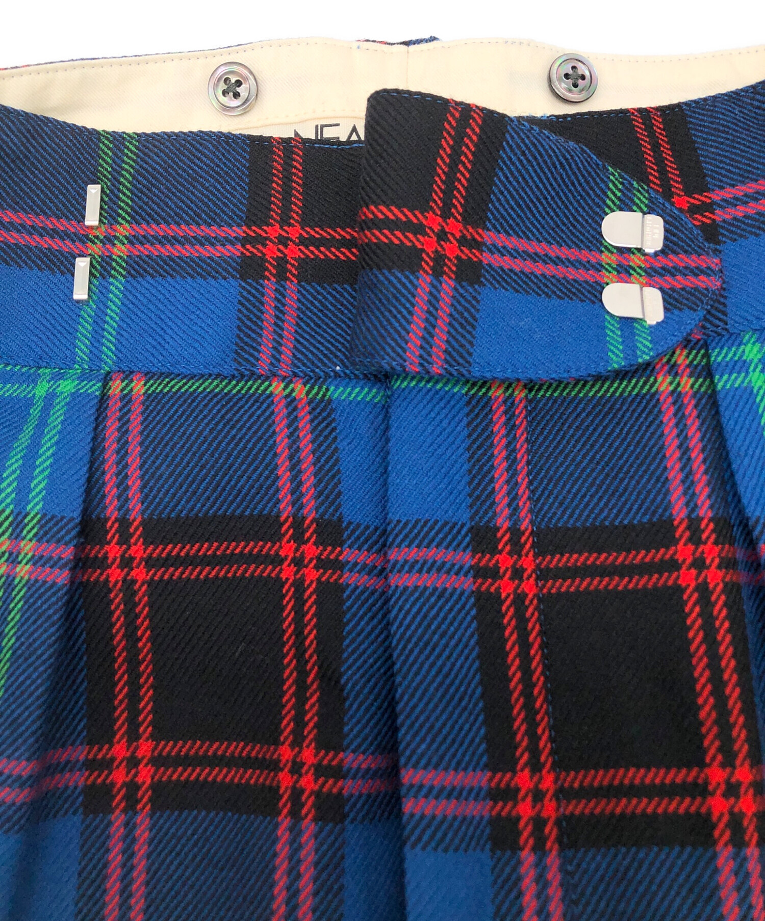 NEAT (ニート) WOOL MULTI CHECK PANTS ブルー サイズ:L