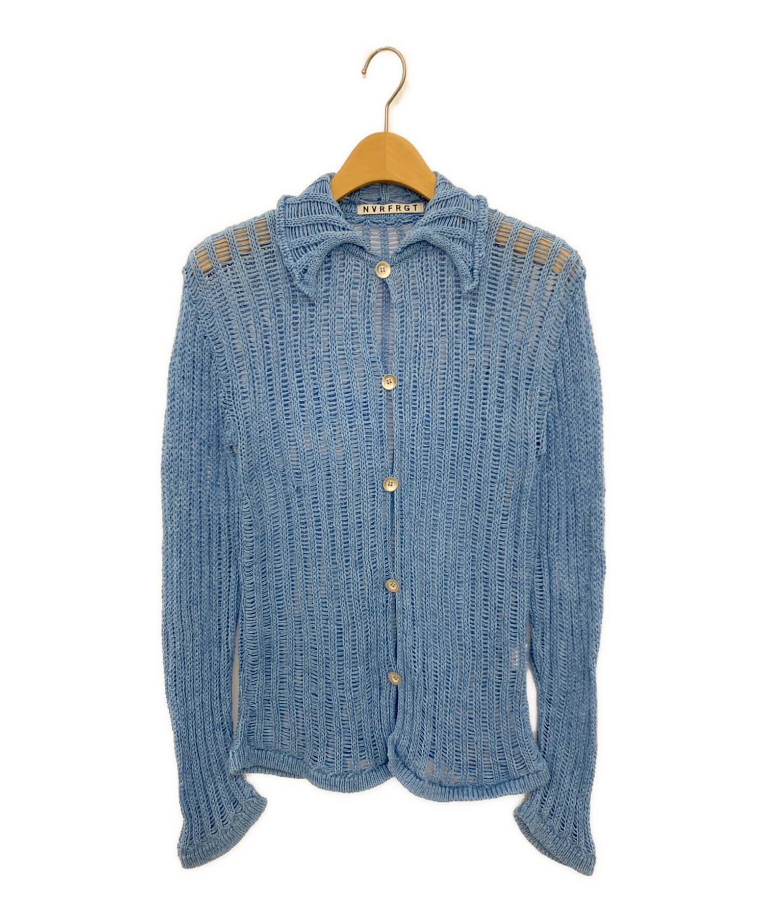 NVRFRGT (ネヴァーフォーゲット) COTTON OPEN KNIT CARDIGAN スカイブルー サイズ:1