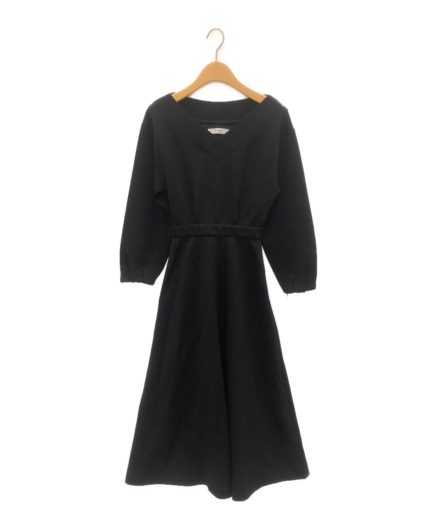 中古・古着通販】HER LIP TO (ハーリップトゥ) Easy Essential Jersey Dress ブラック  サイズ:S｜ブランド・古着通販 トレファク公式【TREFAC FASHION】スマホサイト