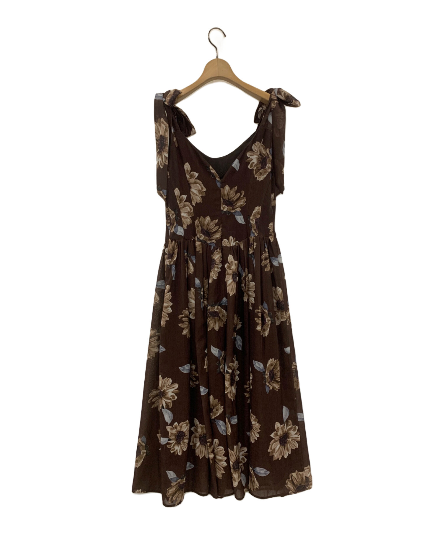 Her lip to (ハーリップトゥ) Sunflower-Printed Midi Dress ブラウン サイズ:M