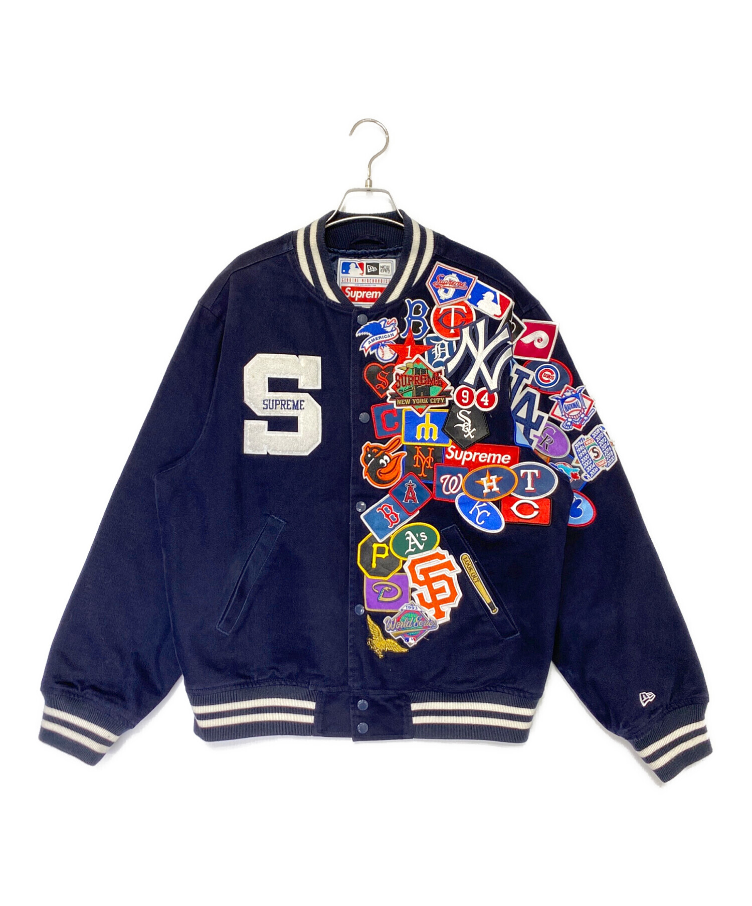 SUPREME (シュプリーム) New Era (ニューエラ) MLB (エムエルビー) MLB Varsity Jacket ネイビー サイズ:M