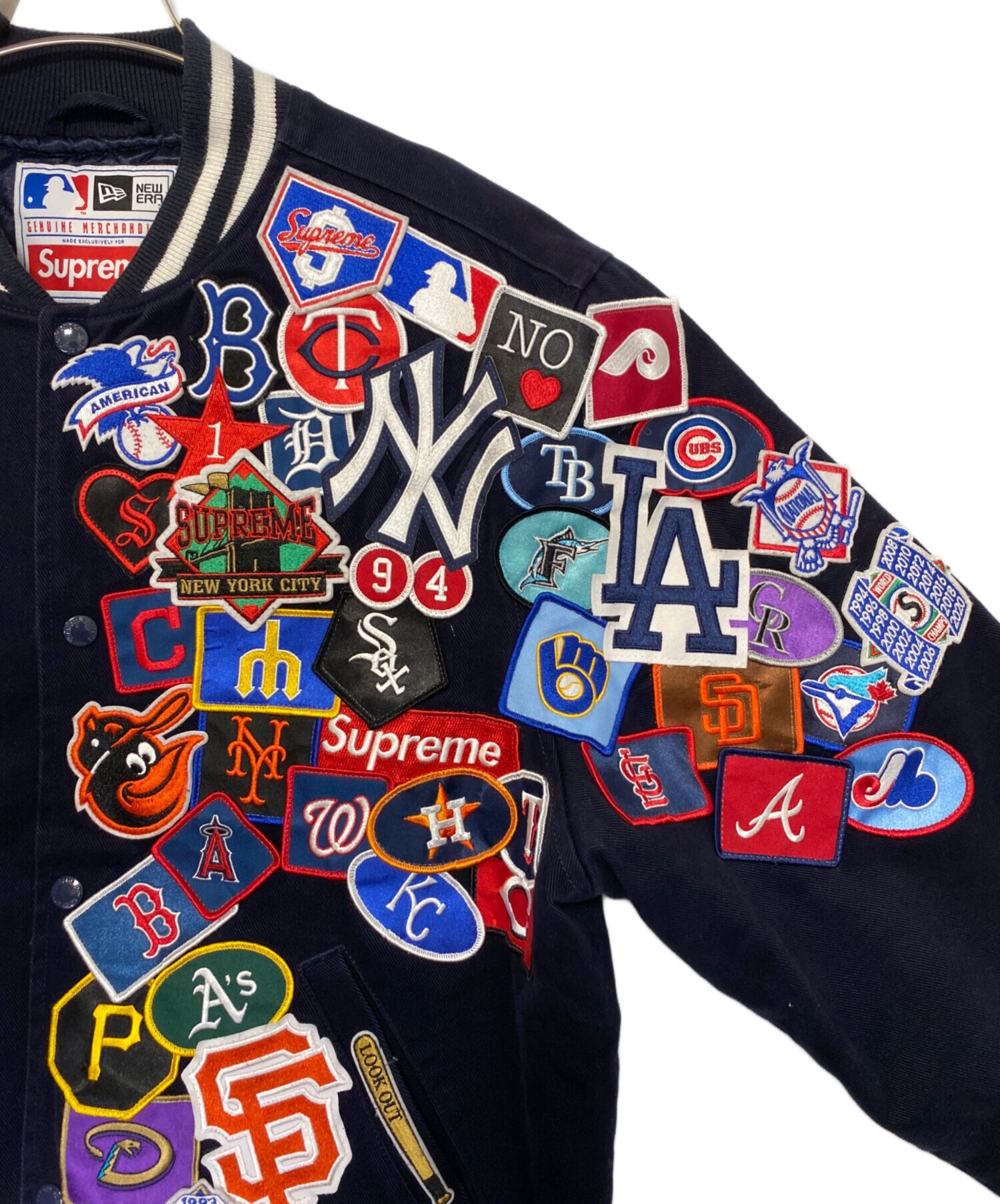 SUPREME (シュプリーム) New Era (ニューエラ) MLB (エムエルビー) MLB Varsity Jacket ネイビー サイズ:M