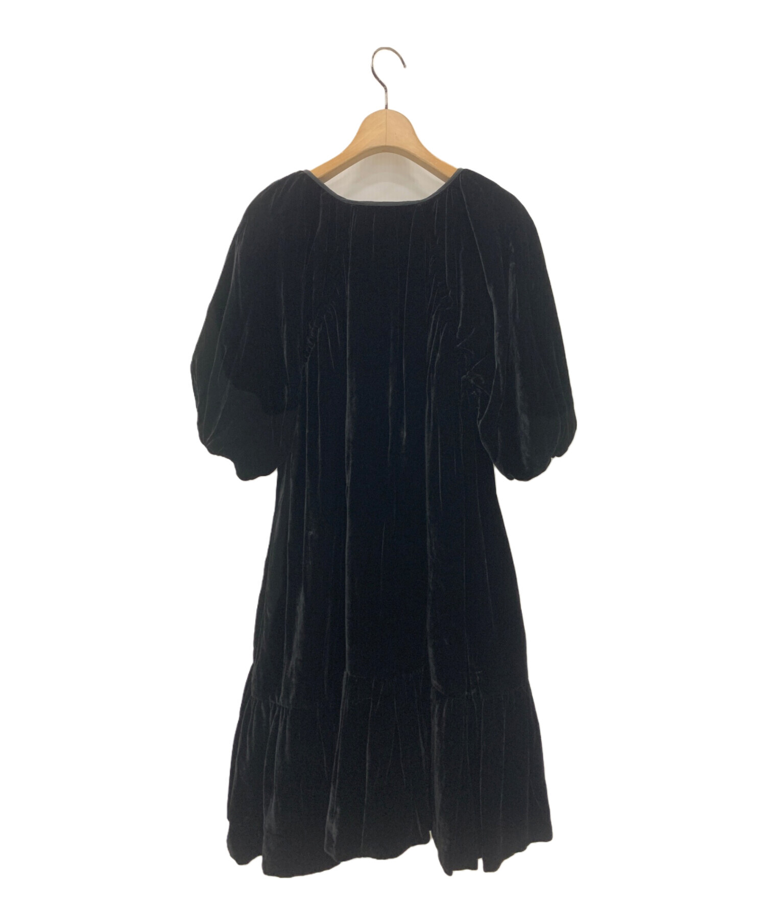 中古・古着通販】CECILIE BAHNSEN (セシリーバンセン) Velvet dress ブラック サイズ:UK6｜ブランド・古着通販  トレファク公式【TREFAC FASHION】スマホサイト