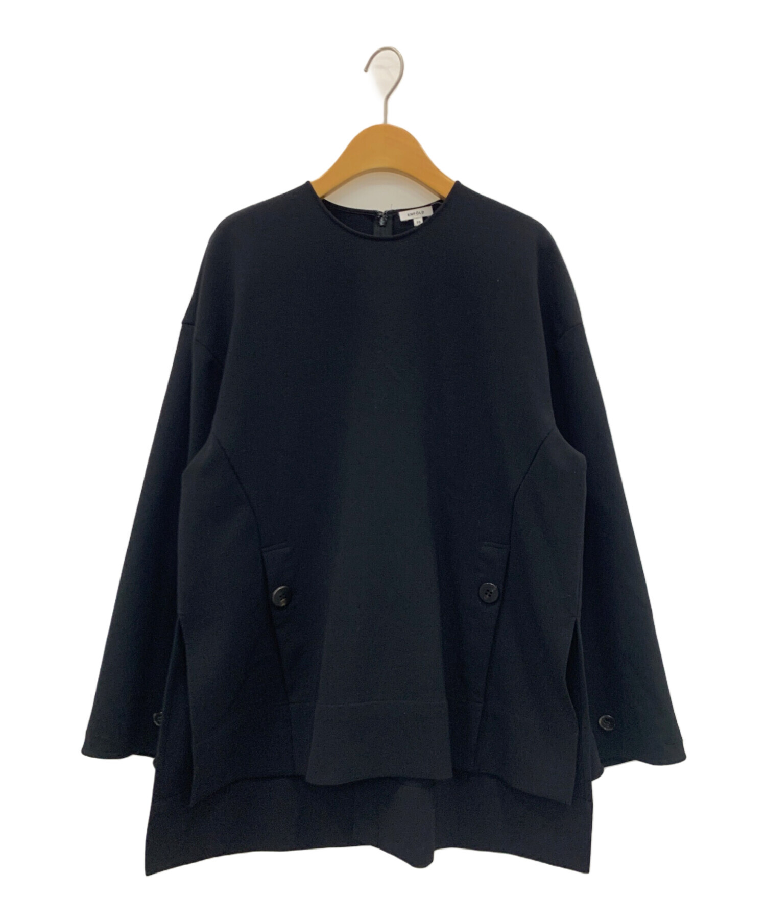 ENFOLD (エンフォルド) TWO-WAY-SLEEVE PULLOVER ブラック サイズ:38