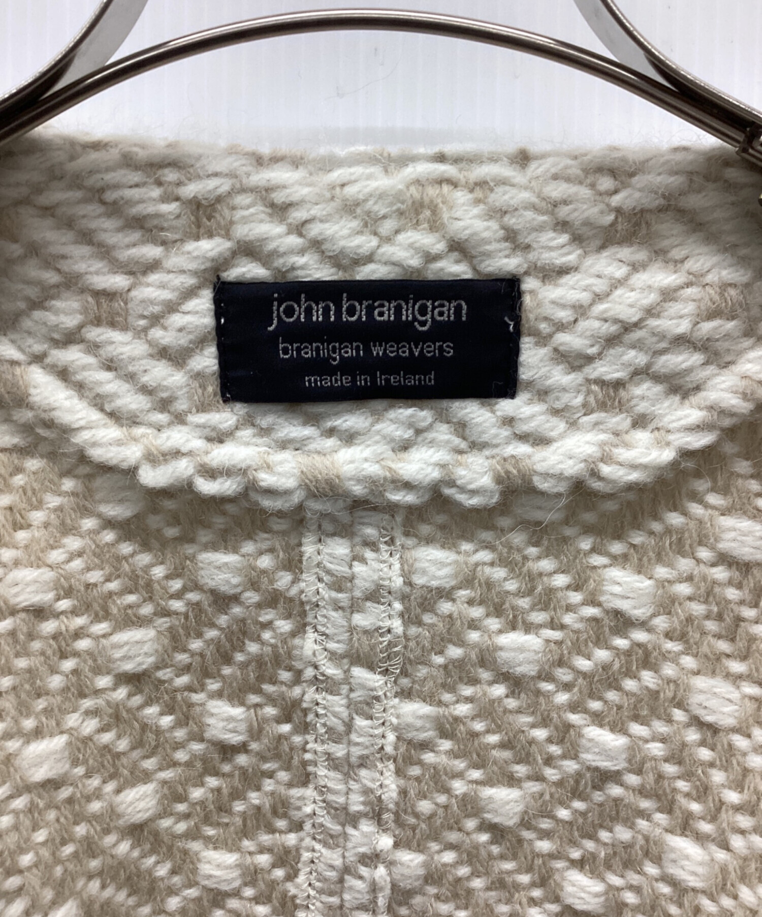 中古・古着通販】john branigan (ジョンブラニガン) ツイードノーカラーダブルジャケット アイボリー サイズ:36｜ブランド・古着通販  トレファク公式【TREFAC FASHION】スマホサイト