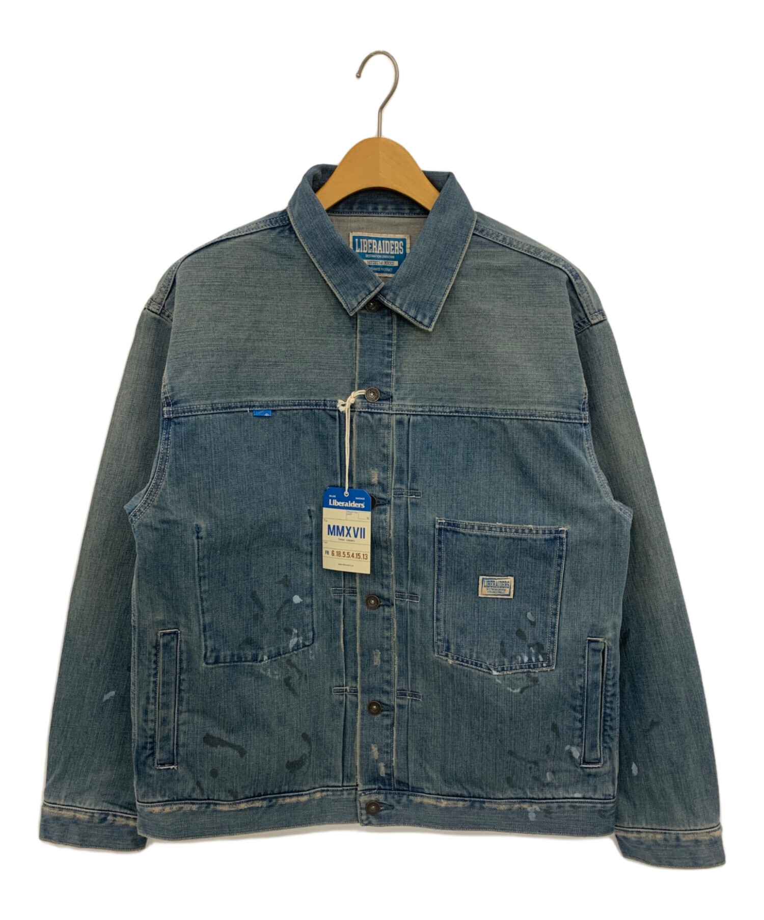 Liberaiders (リベレイダース) BLEACHED DENIM JACKET インディゴ サイズ:MEDIUM