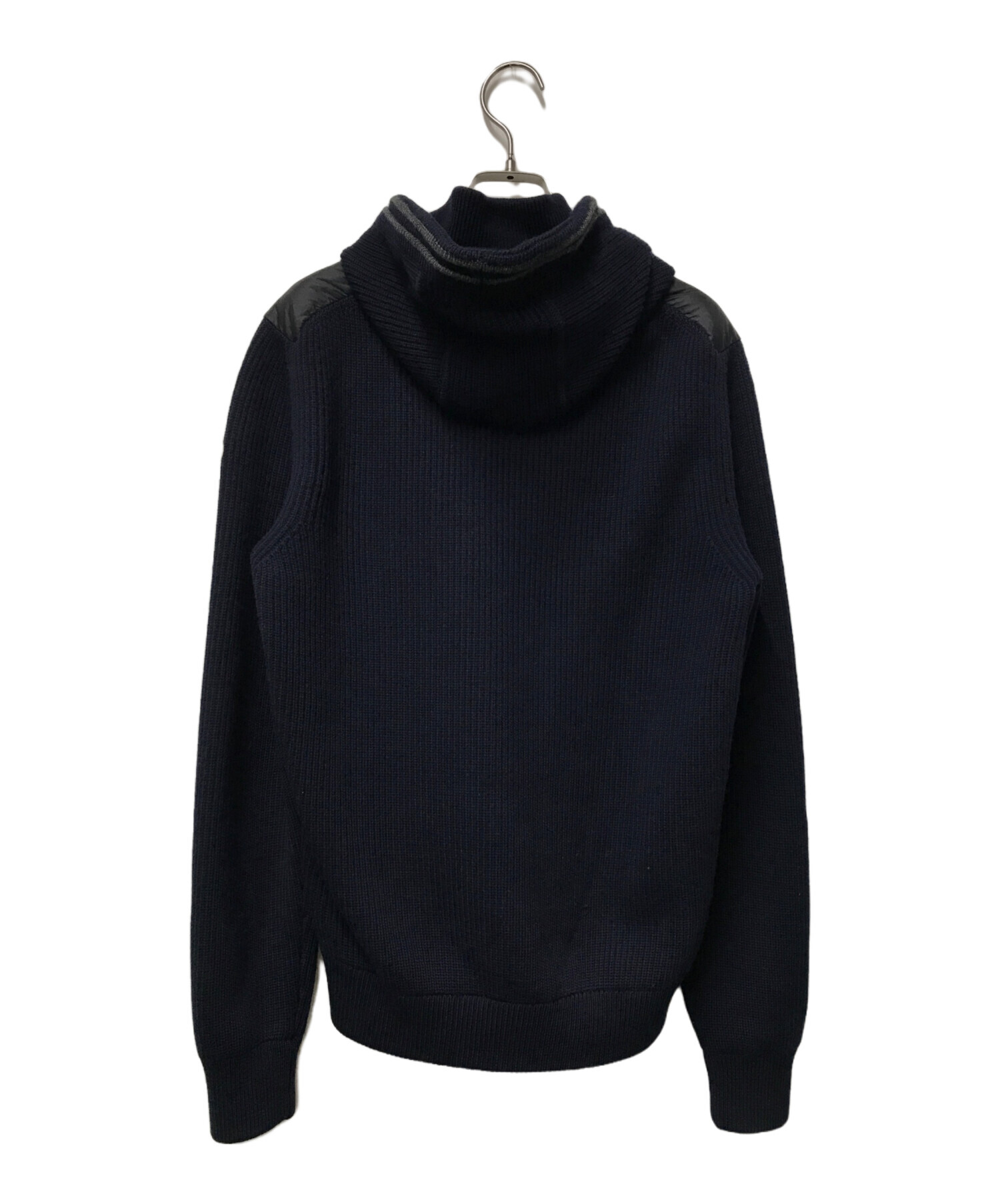 MONCLER (モンクレール) MAGLIONE TRICOT CARDIGAN マグリオントリコカーディガン ニット切替ダウンジャケット  B20919413700 ネイビー×ブラック サイズ:Ｓ