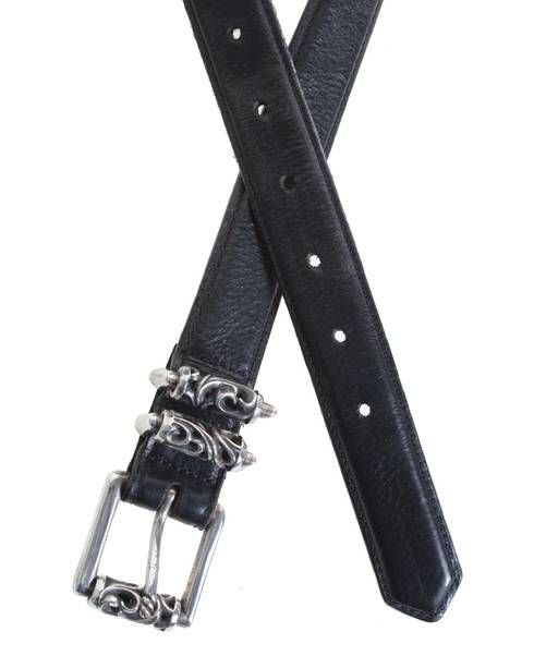 中古・古着通販】CHROME HEARTS (クロムハーツ) 3PCローラーベルト 36inch ブラック×シルバー サイズ:36｜ブランド・古着通販  トレファク公式【TREFAC FASHION】スマホサイト