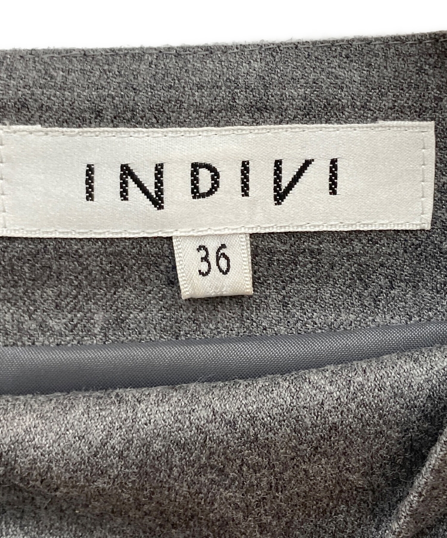 INDIVI (インディヴィ) ウールワンピース グレー サイズ:36