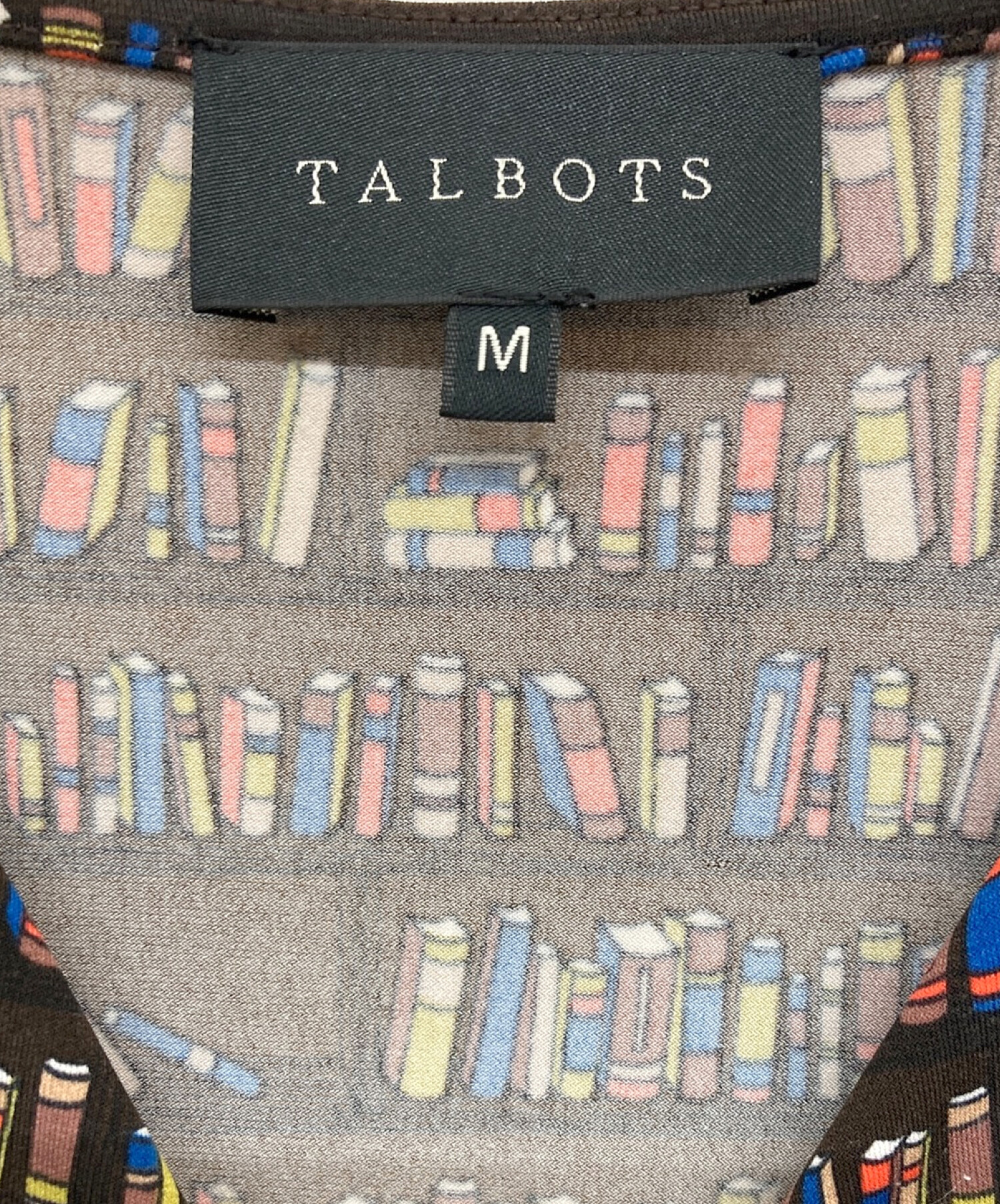 talbots (タルボット) 本棚柄ワンピース ブラウン サイズ:SIZE M
