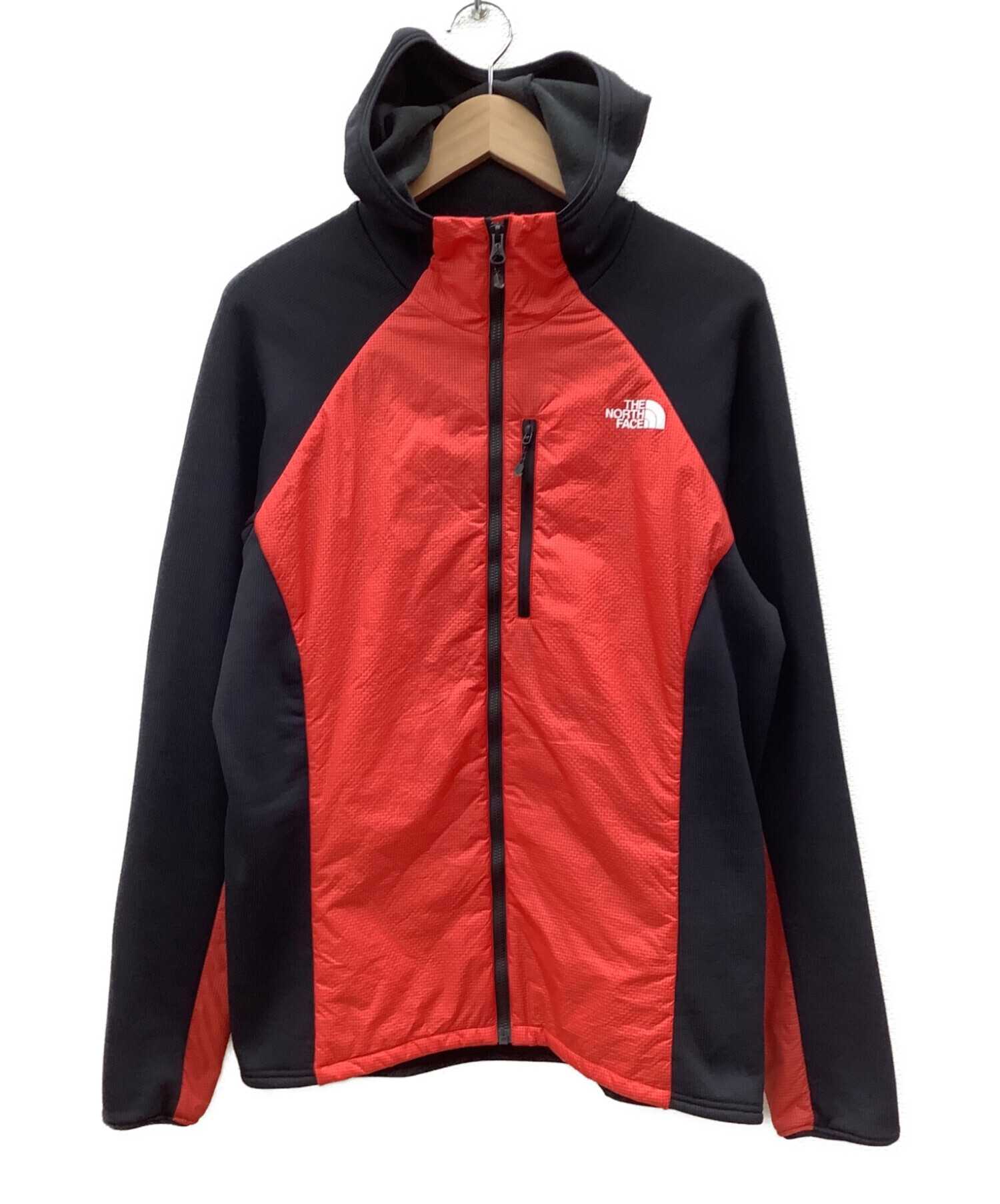 THE NORTH FACE (ザ ノース フェイス) ハイブリッド ヒッポ フーディ レッド×ブラック サイズ:L