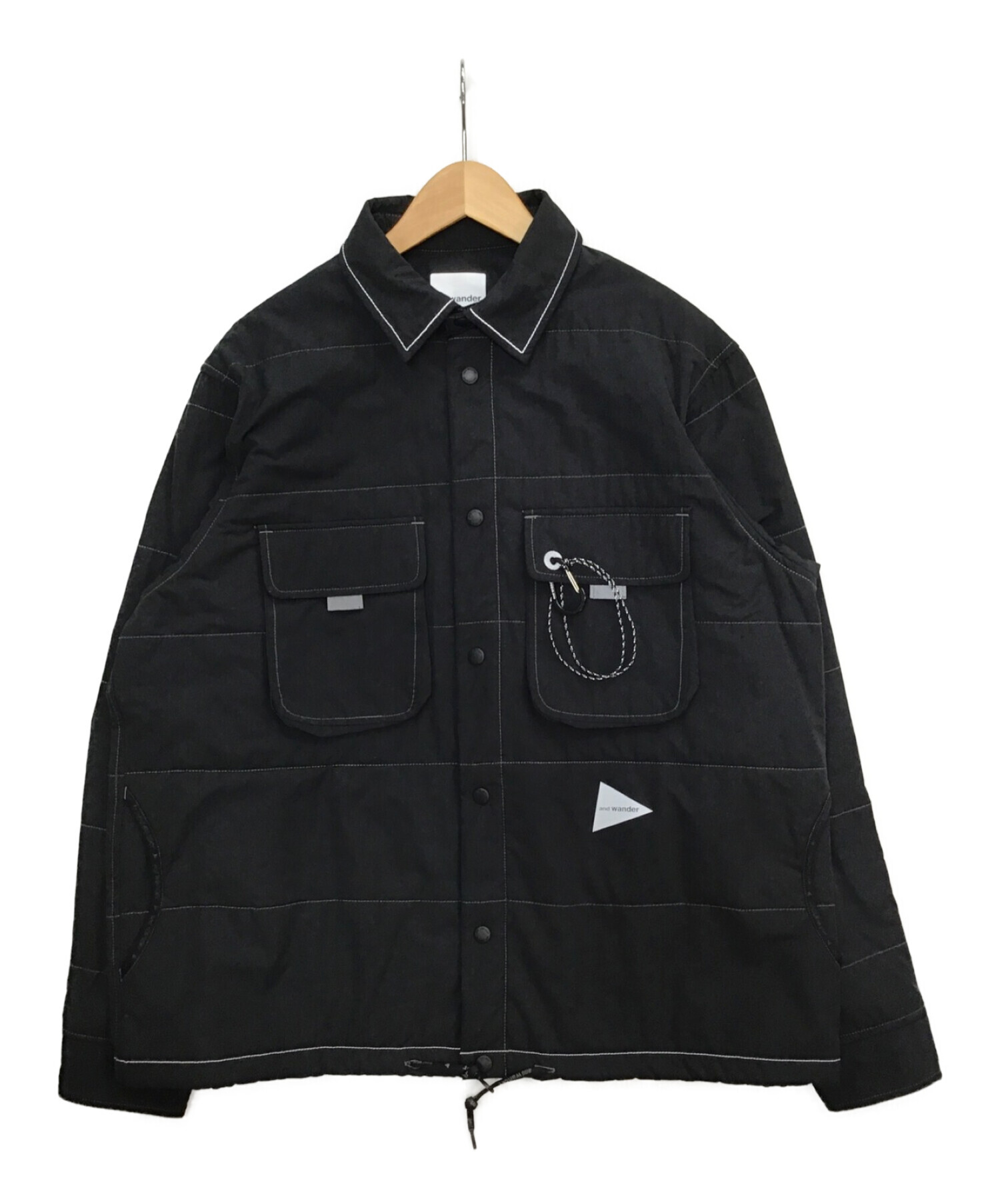 and wander (アンドワンダー) T/C alpha shirt jacket ブラック サイズ:4