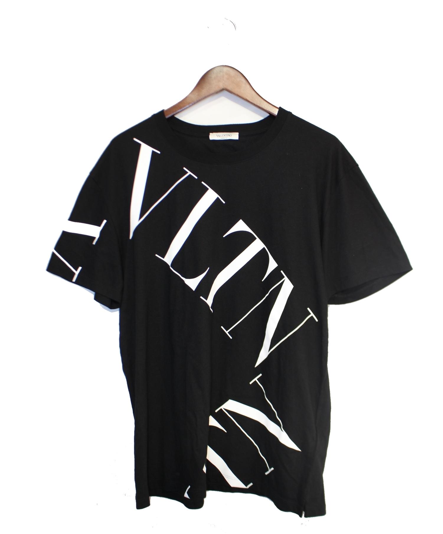 VALENTINO (ヴァレンティノ) マクロVLTNグリッドTシャツ ブラック サイズ:M