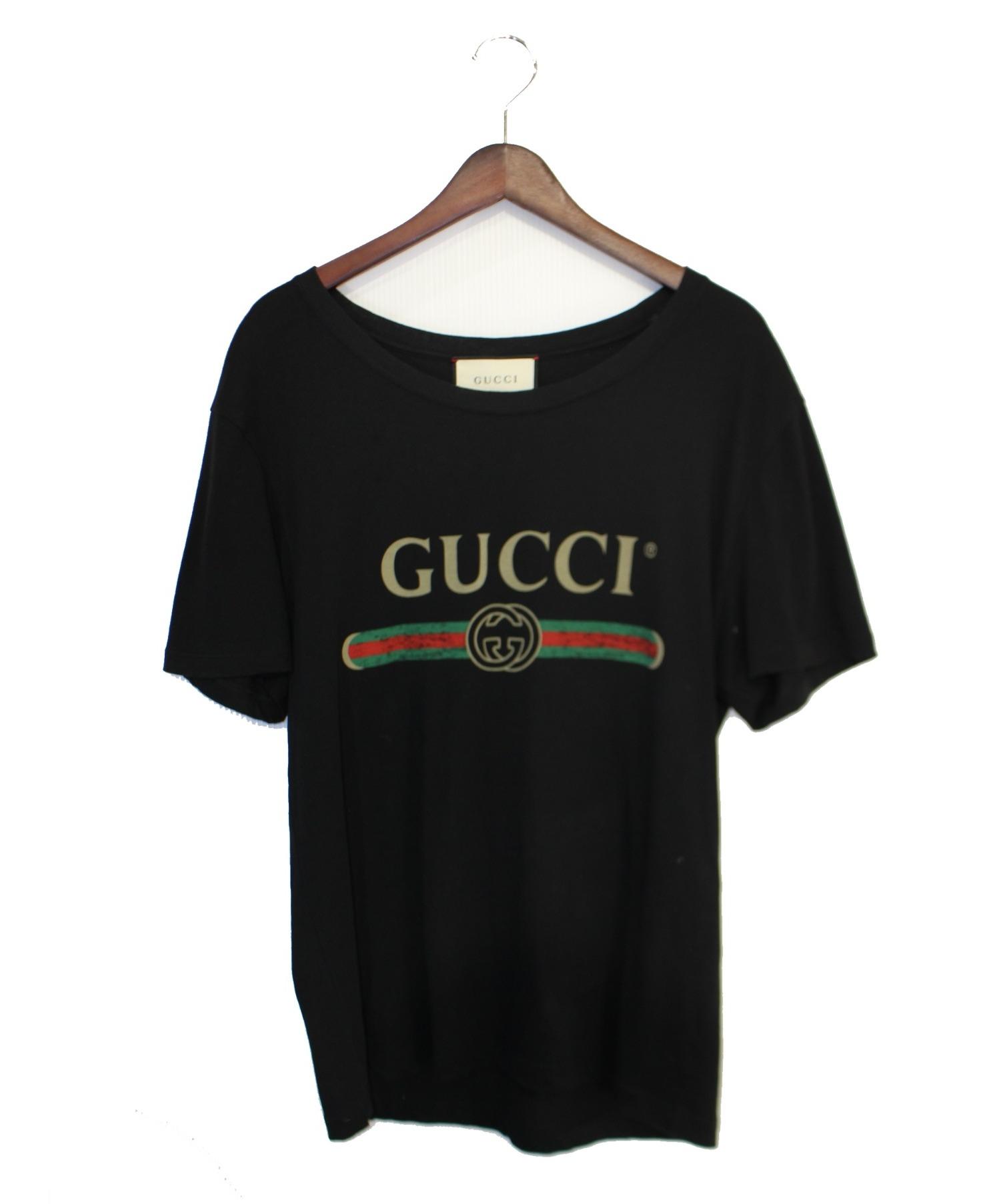 GUCCI (グッチ) ヴィンテージロゴTシャツ ブラック サイズ:S