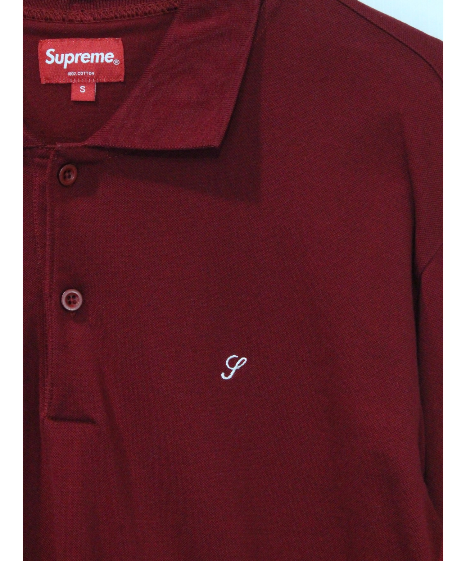 Supreme (シュプリーム) 長袖ニットポロシャツ レッド サイズ:S