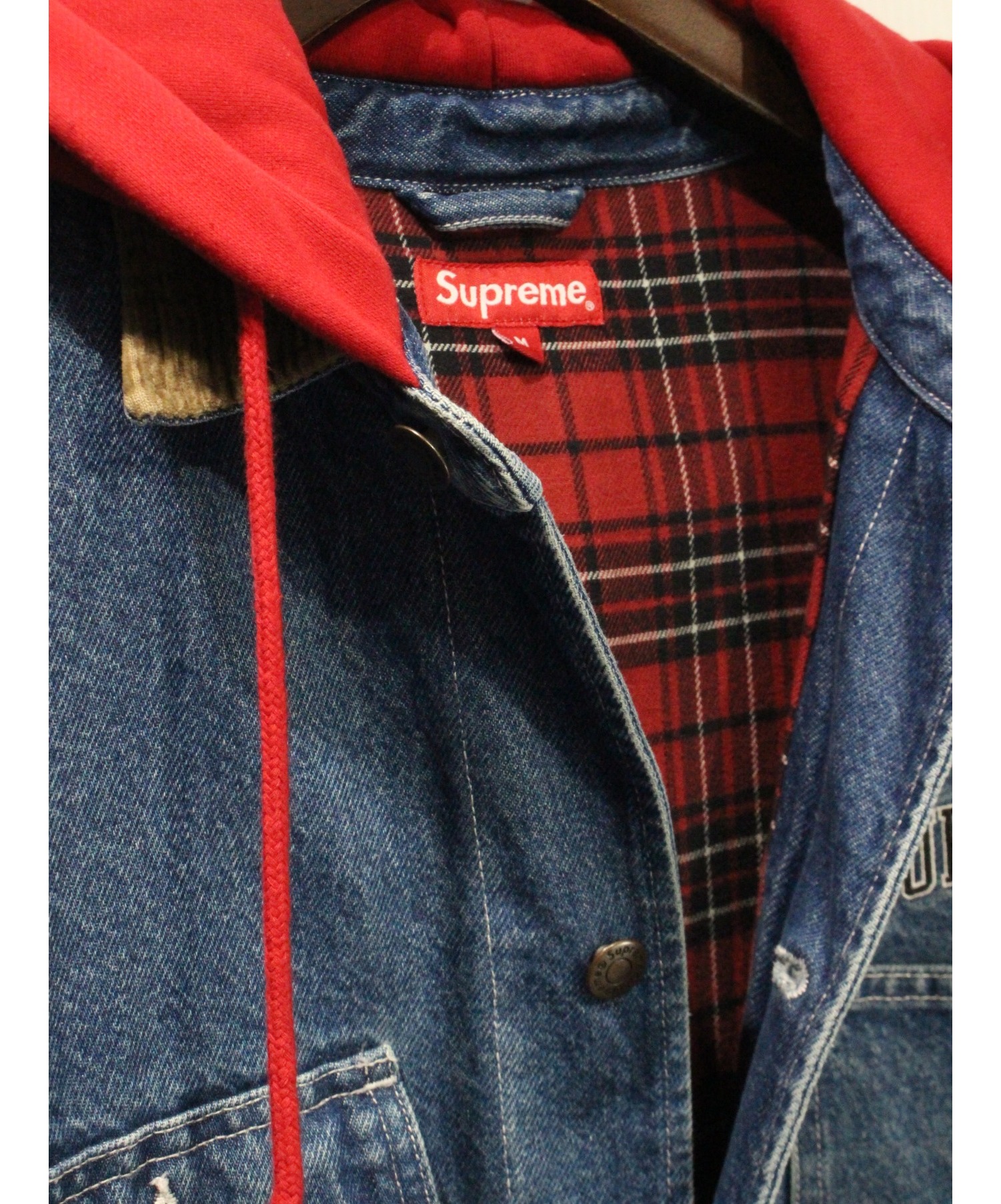 Supreme (シュプリーム) 17AW Hooded Chore Coat インディゴ サイズ:Ｍ