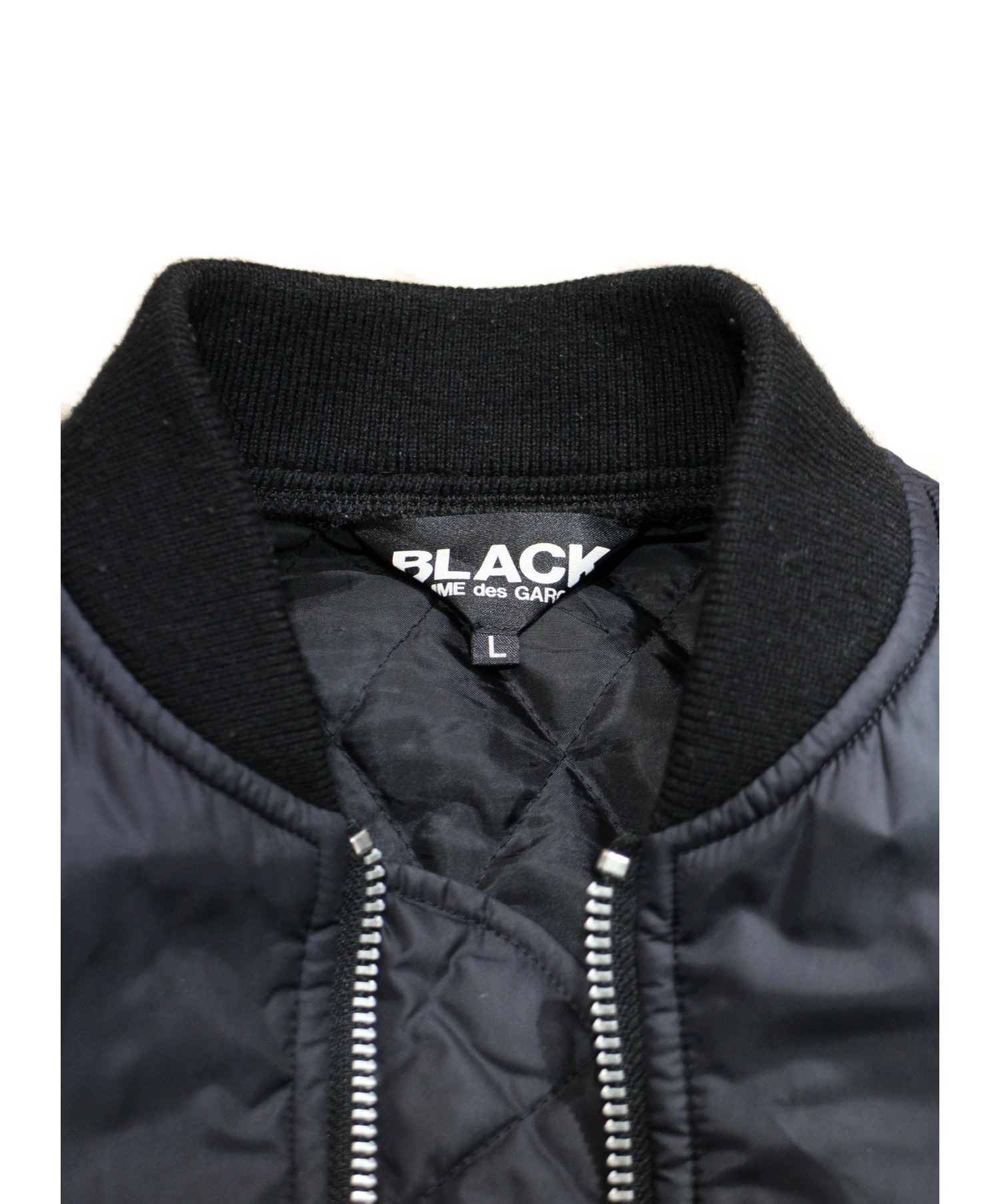 BLACK COMME des GARCONS (ブラックコムデギャルソン) MA-1ジャケット ブラック サイズ:L