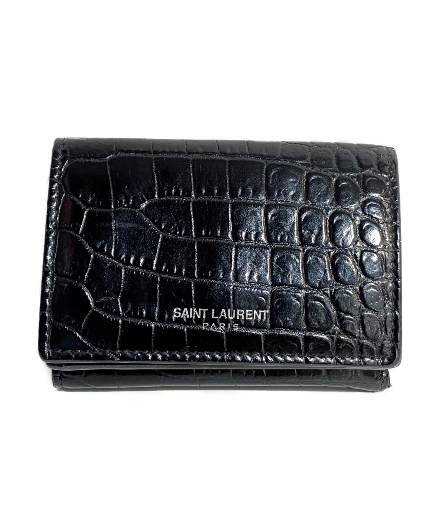 SAINT LAURENT サンローラン　財布　クロコ型　ミニウォレットハイブランド
