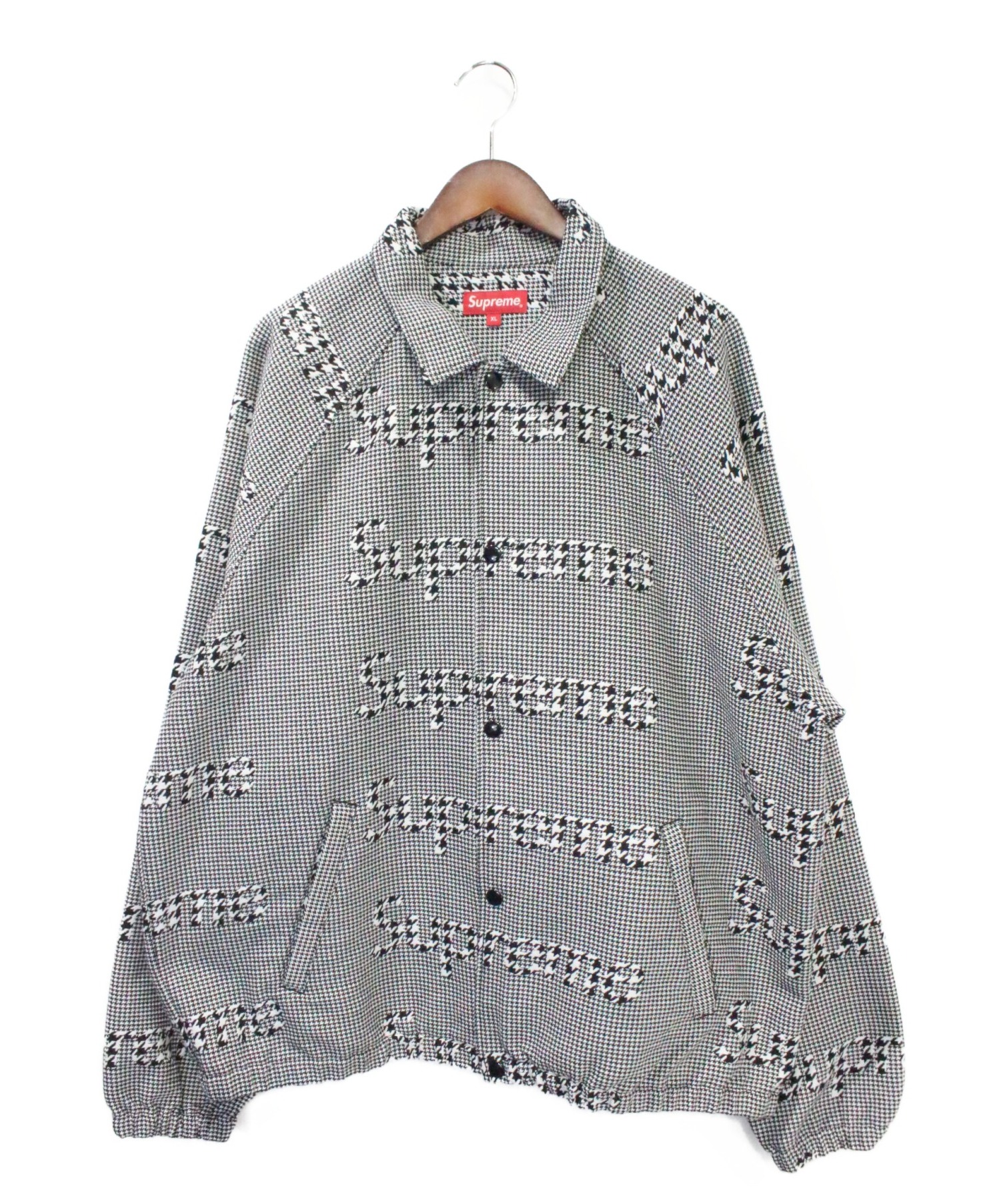 HOUNDSTOOTH LOGOS SNAP FRONT JACKET