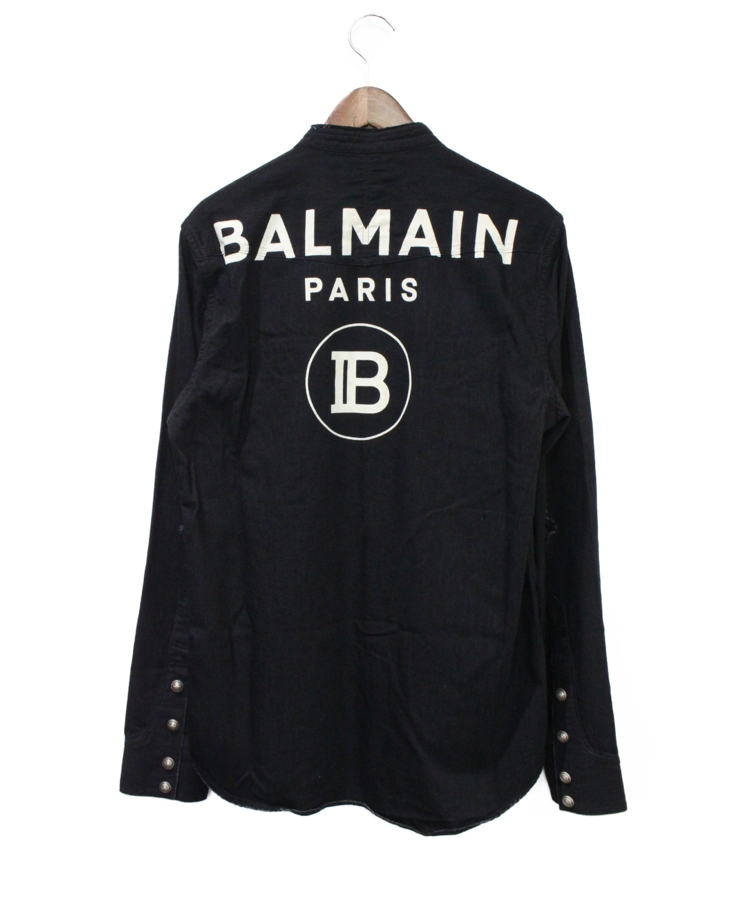 中古・古着通販】BALMAIN (バルマン) 19AWバックロゴノーカラーシャツ