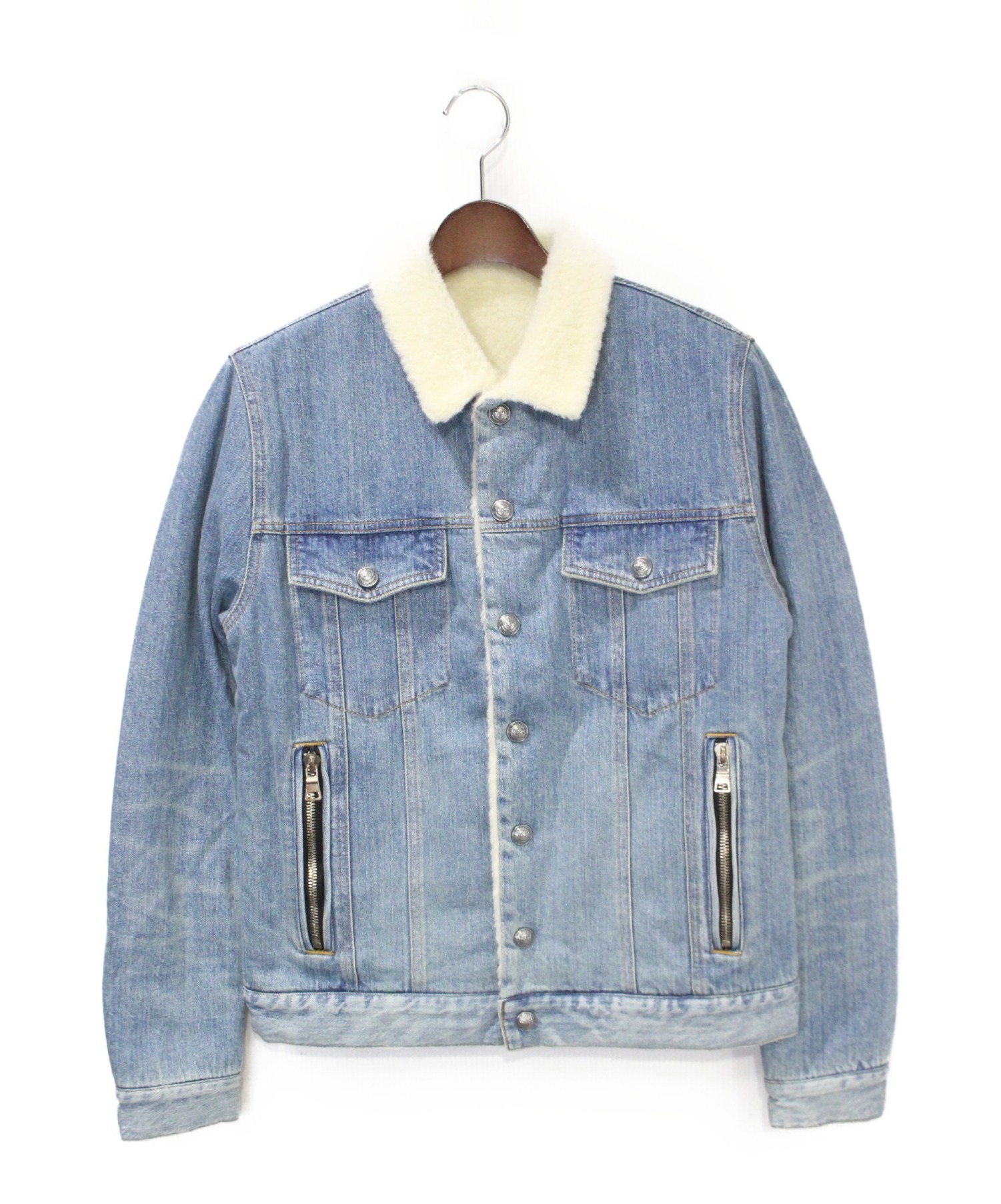 未使用品】BALMAIN DENIM JACKET ボア デニムジャケット-