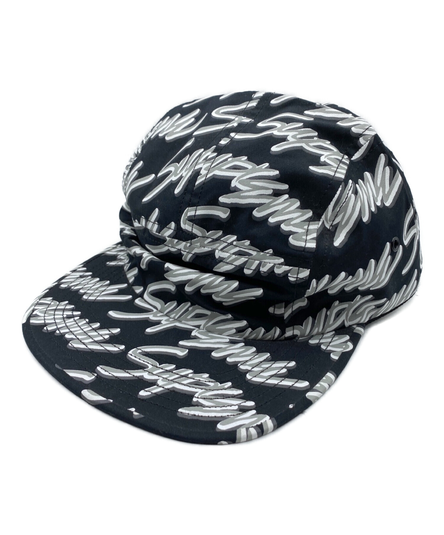 SUPREME (シュプリーム) Signature Script Logo Camp Cap ブラック サイズ:-