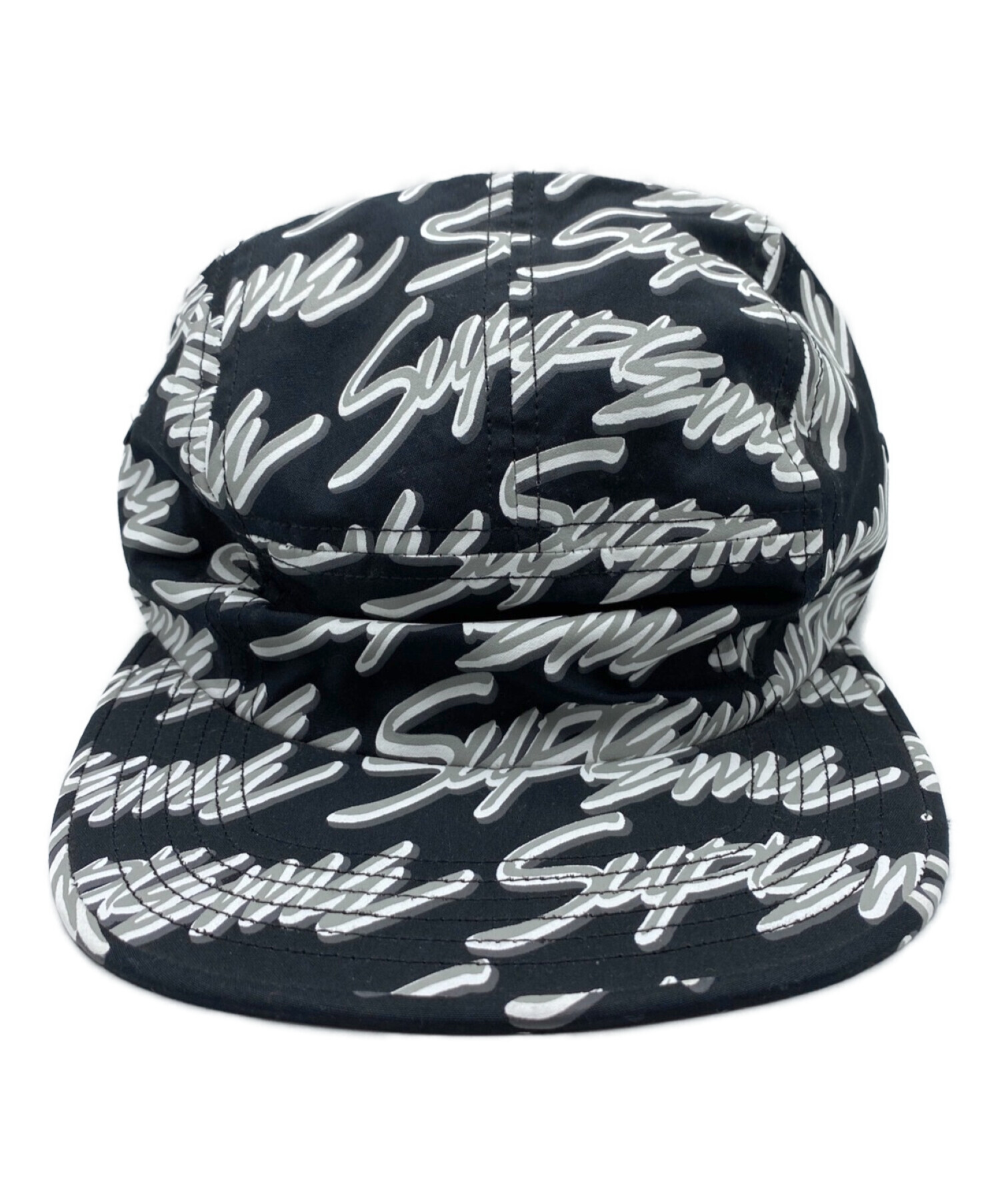 SUPREME (シュプリーム) Signature Script Logo Camp Cap ブラック サイズ:-