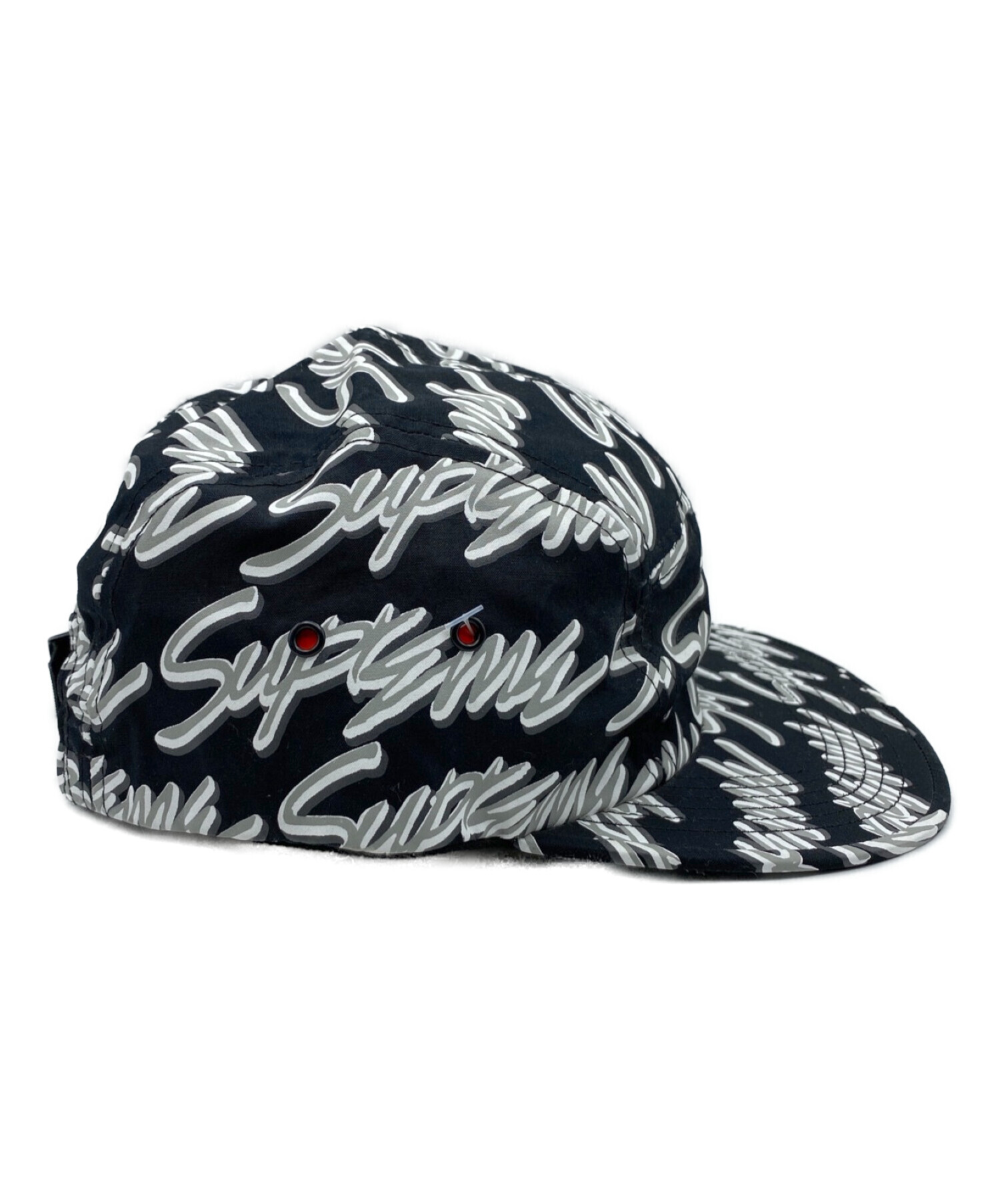 SUPREME (シュプリーム) Signature Script Logo Camp Cap ブラック サイズ:-