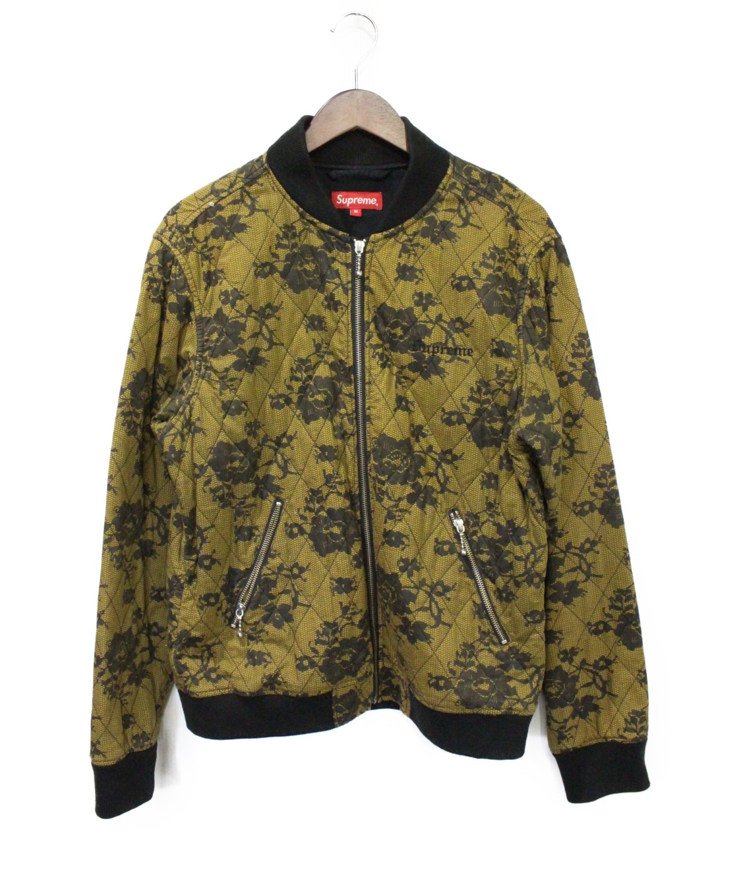 Supreme (シュプリーム) 17SSQuilted Lace Bomber Jacket イエロー サイズ:Ｍ