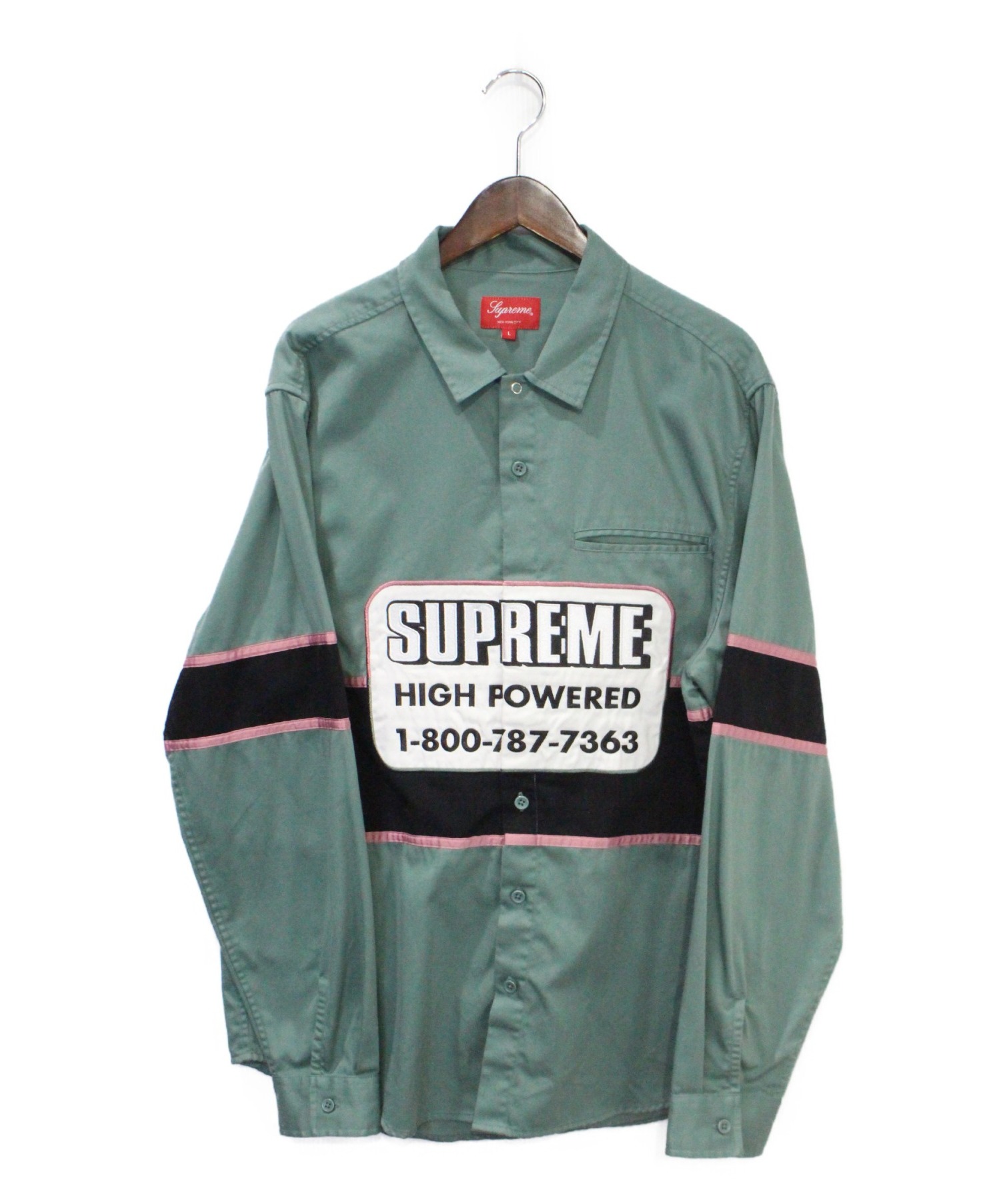 Supreme (シュプリーム) High Powered Work Shirt グリーン サイズ:Ｌ