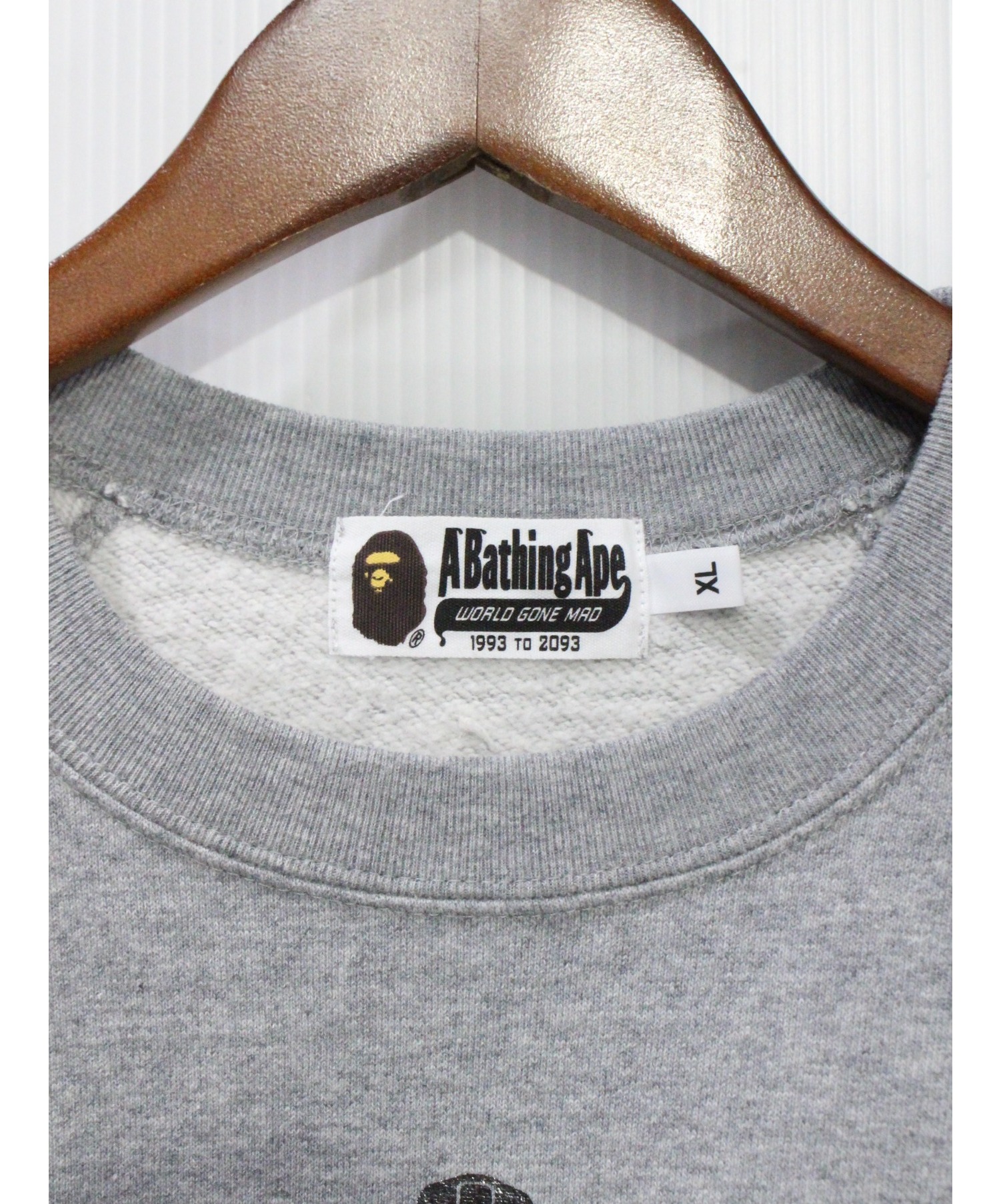 A BATHING APE (アベイシングエイプ) シャークプリントスウェット グレー サイズ:XL